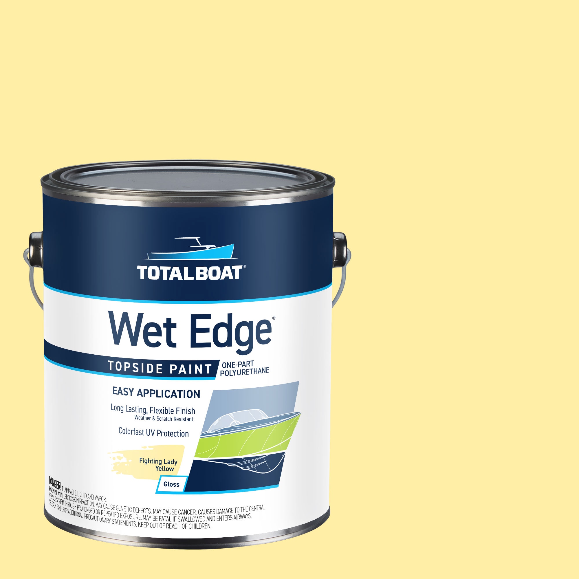 TotalBoat 520652 Wet Edge Topside Paint High-gloss Fighting Yellow Enamel Oil-based Marine paint ( 1-gallon )