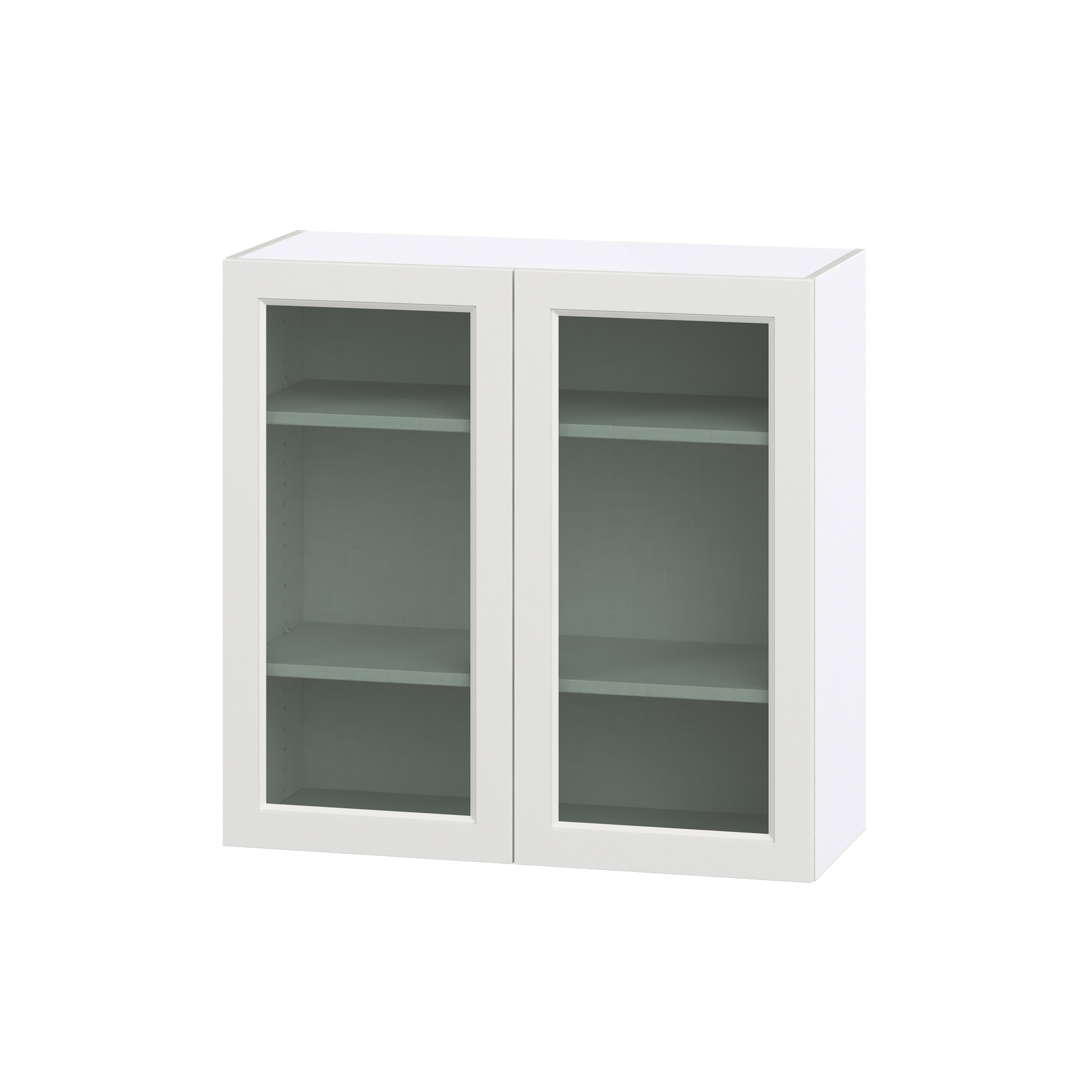 Hugo&Borg DSWG3635-RI Riviera 36-in W x 35-in H x 14-in D Bright White Wall Fully assembled Cabinet (Glass Panel Glass)