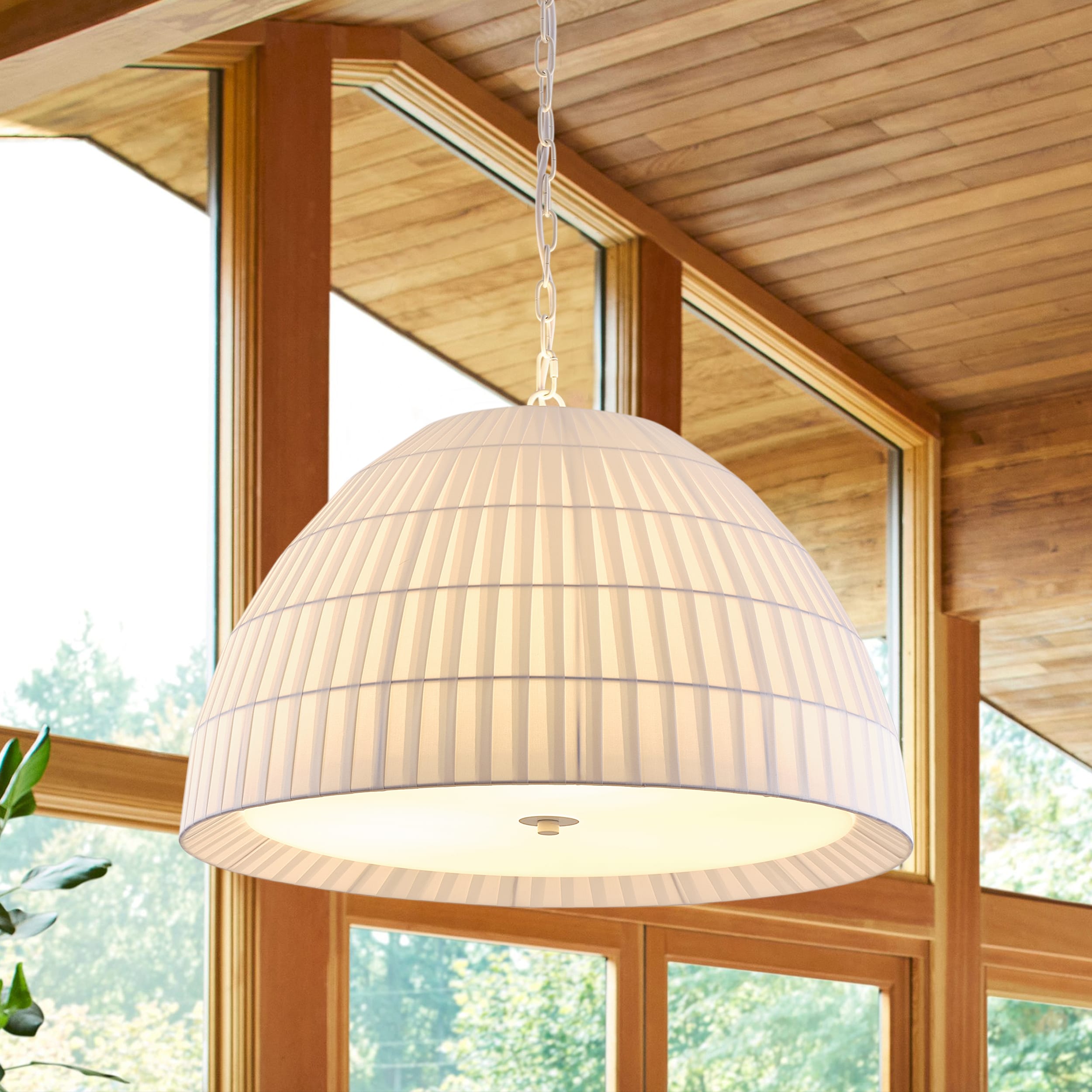 Aiwen 3 -Light White Fabric Metal Chandelier