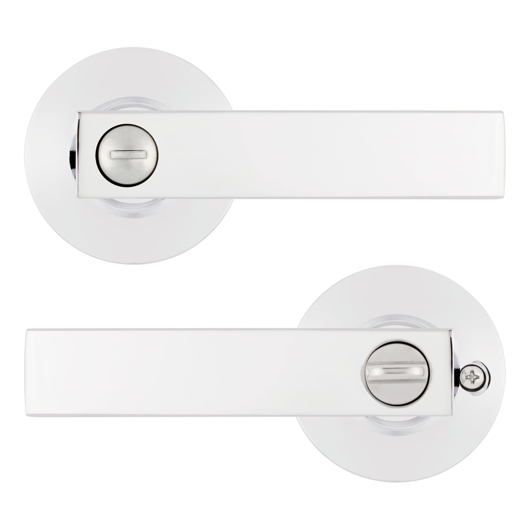 RELIABILT 93570-031 Kinross Polished Chrome Universal Interior Bed/Bath Privacy Door Handle