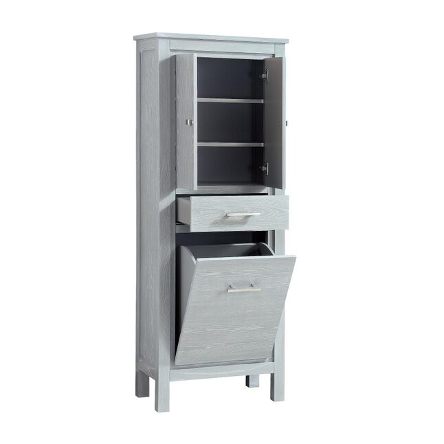 Azzuri Riley 24-in W x 64.4-in H x 15-in D Sea Salt Gray Plywood Freestanding Linen Cabinet Azzuri Riley 24-in W x 64.4-in H x 15-in D Sea Salt Gray Plywood Freestanding Linen Cabinet