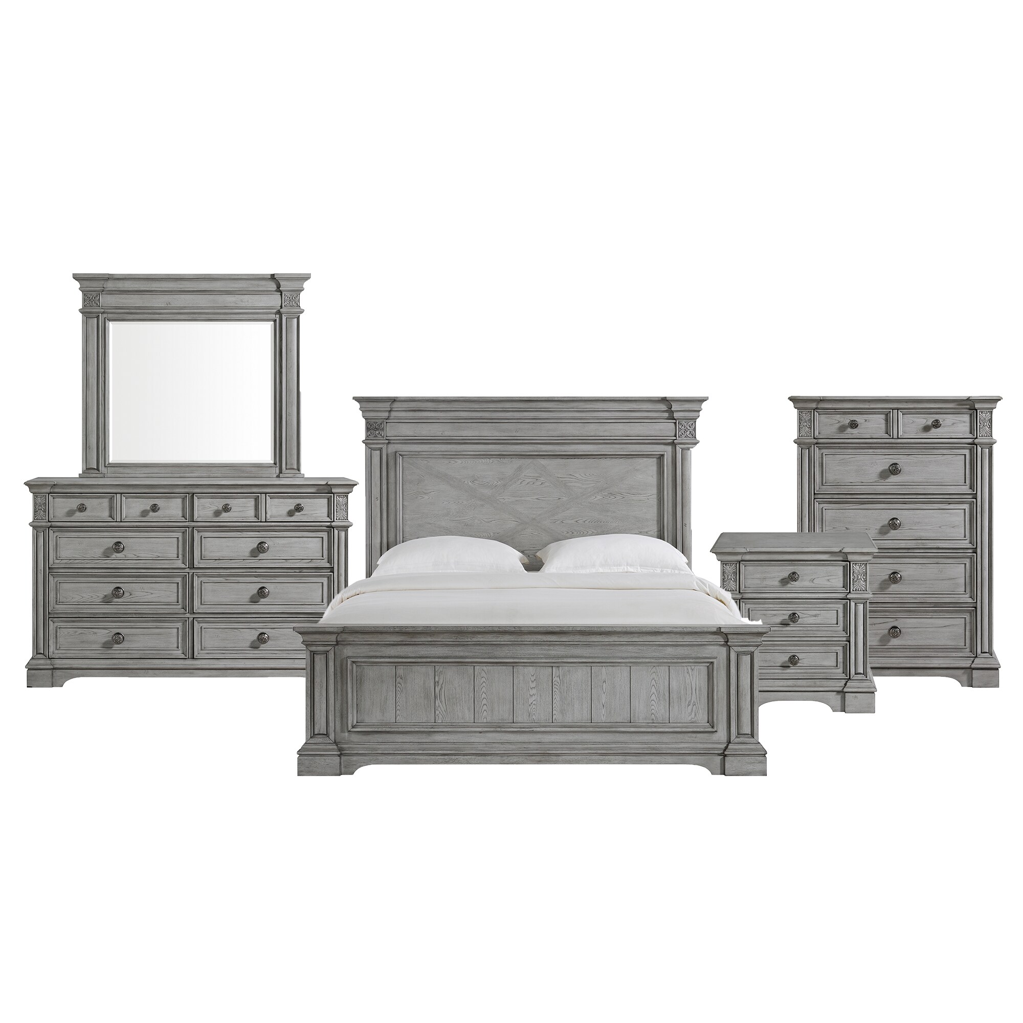 Picket House Furnishings Brookstone Aged Grey King Bedroom Set
