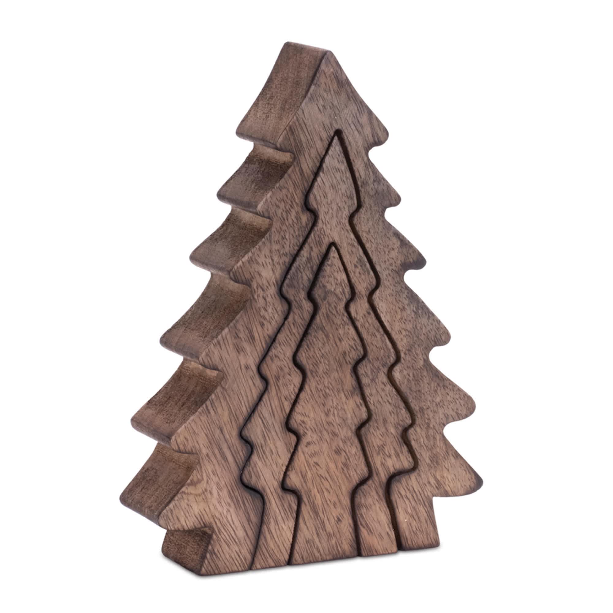 Melrose International 90136DS Triple Tree Puzzle 8.5H Wood