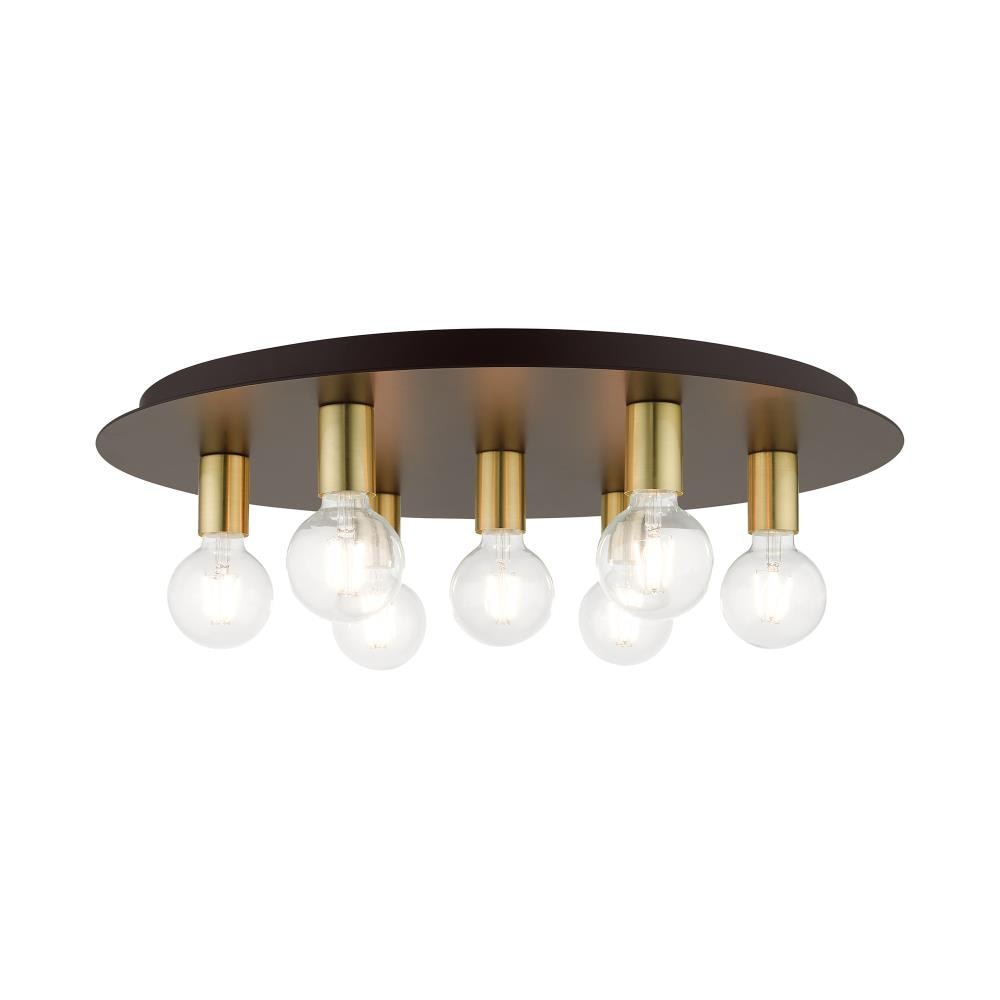 Livex Lighting 45876-07 Hillview 7 -Light 24-in Matte Bronze Flush Mount Light
