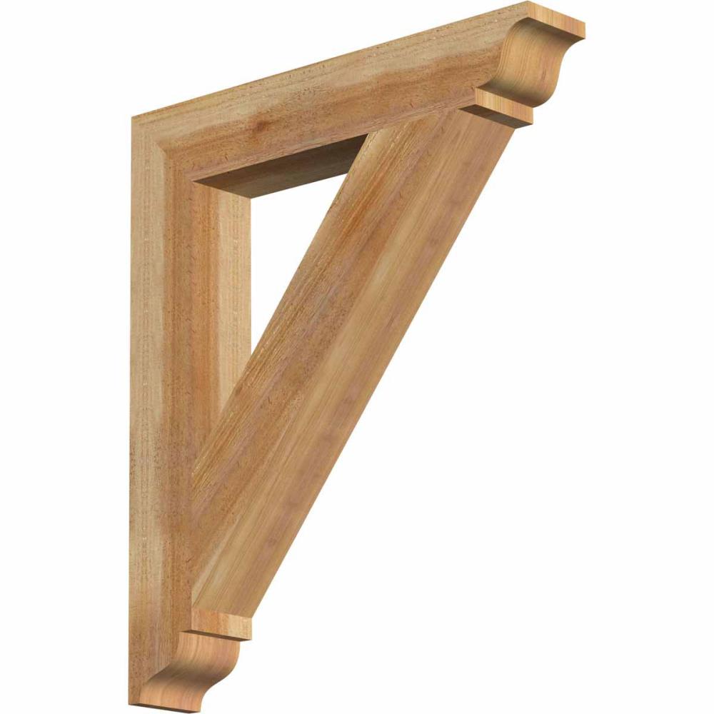 Ekena Millwork BKT04X24X28TRA01RWR Traditional traditional rough sawn 4-in x 24-in x 28-in Western red cedar Brown Wood Standard bracket