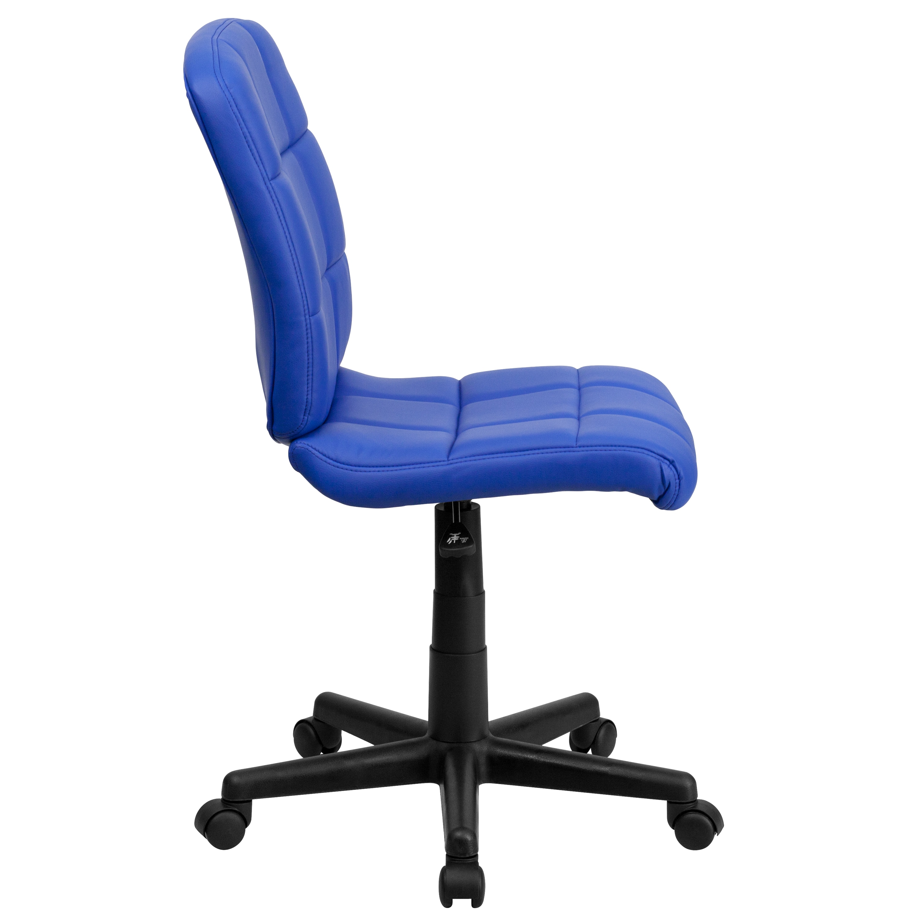Mid-Back Blue Quilted Vinyl Armless Task Chair