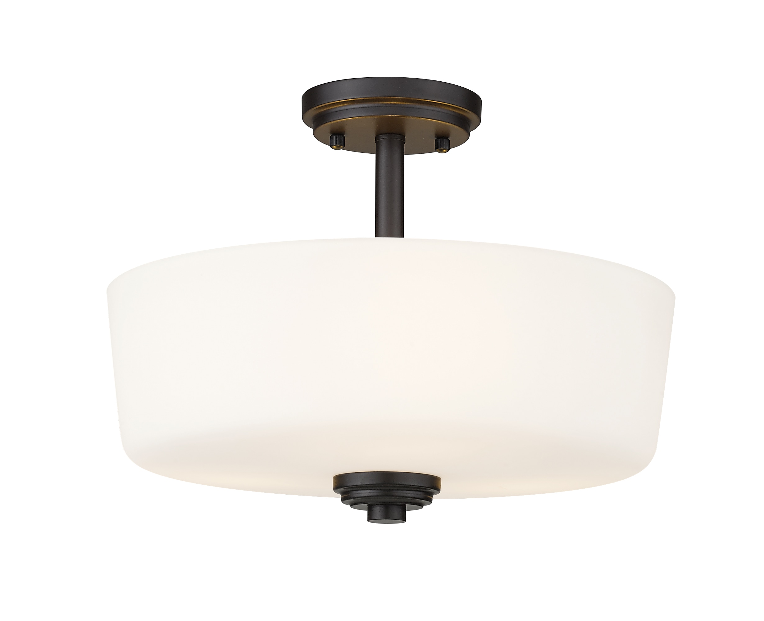 Z-Lite 220SF3 Arlington 3 -Light 14.75-in Distressed Bronze Semi Flush Mount Light