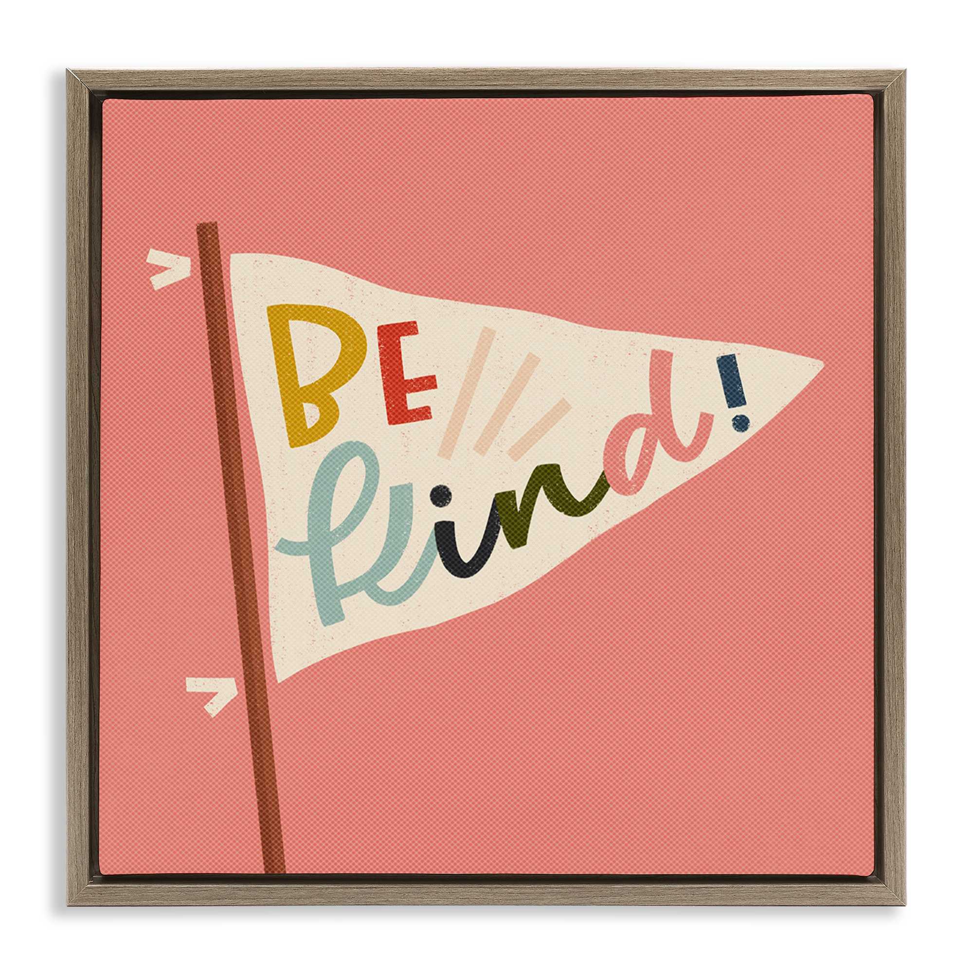 Stupell Industries BT-417-FFE-17X17 Be Kind Phrase on Flag Floating Frame design by Sarah Hickman