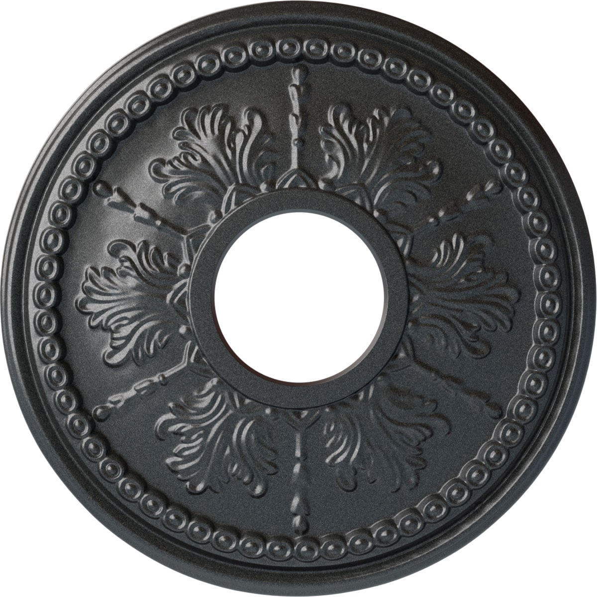 Ekena Millwork CM13TIPES Tirana 13.875-in W x 13.875-in L Painted Pewter Polyurethane Whole Ceiling Medallion