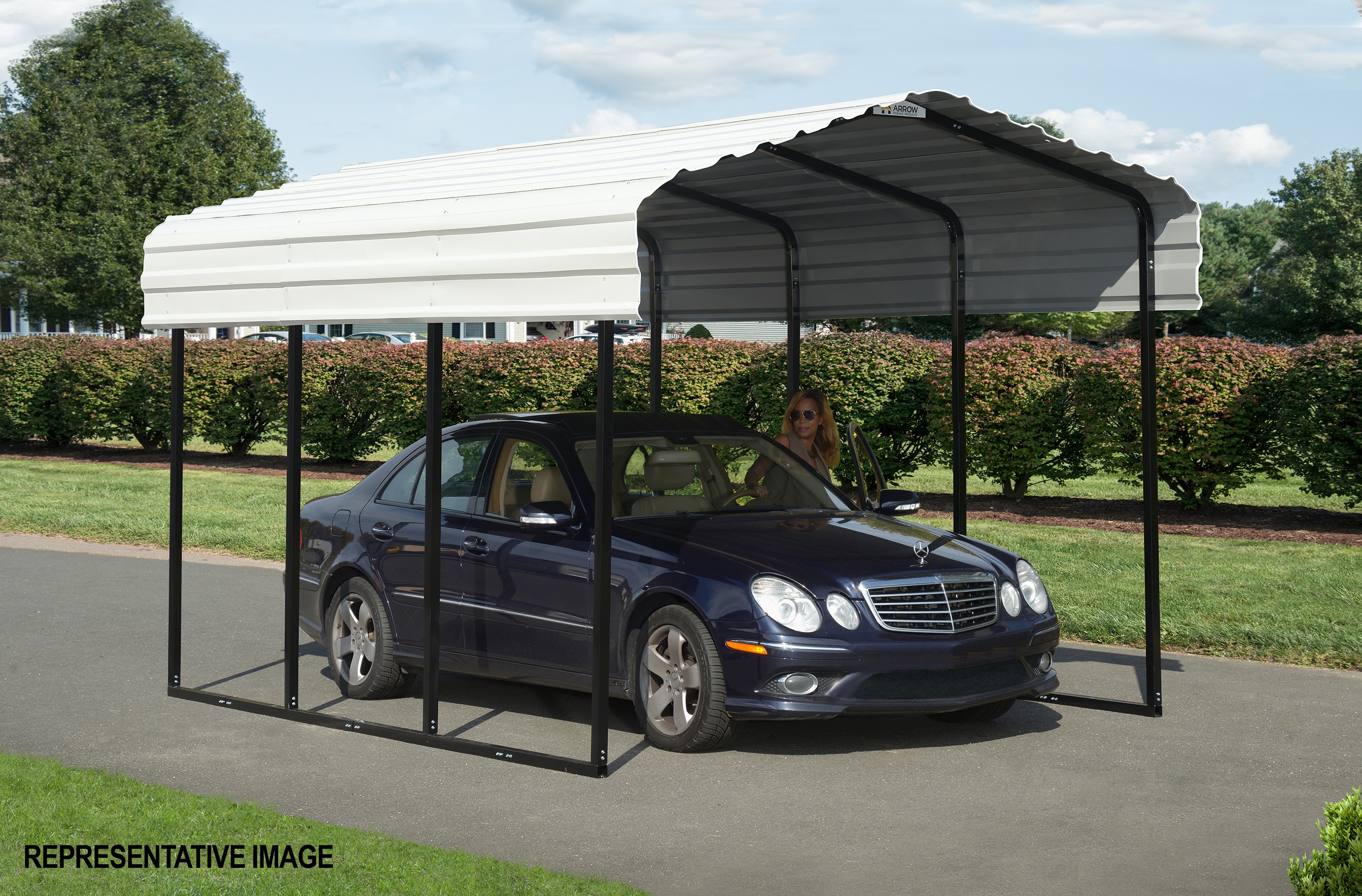 Eggshell 10' x 20' Steel Frame Carport Kit