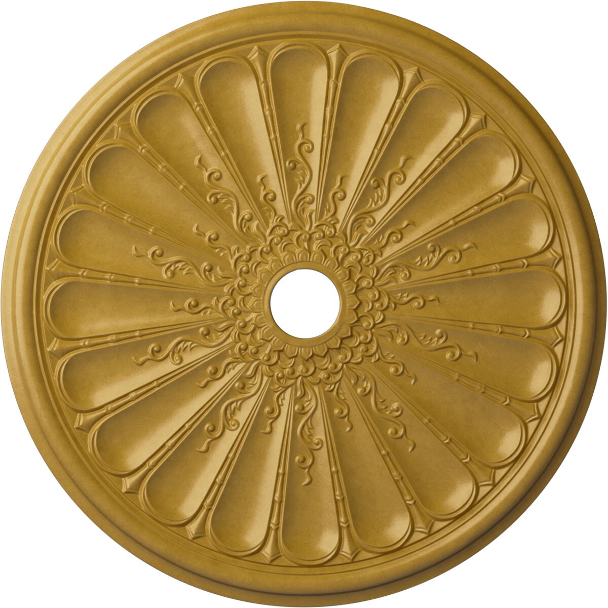 Ekena Millwork CM31KIIGS Kirke 31.5-in W x 31.5-in L Painted Iridescent Gold Polyurethane Whole Ceiling Medallion