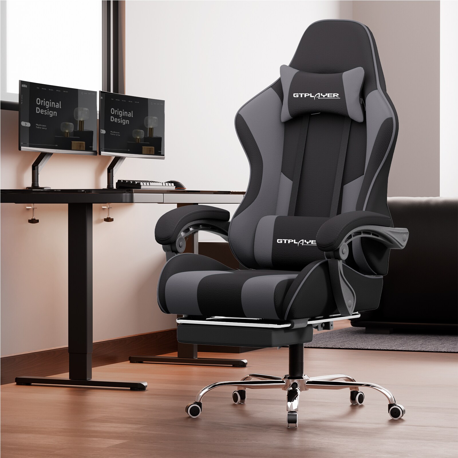 GTPLAYER LOWE-800A-GY-FABRIC Office-Chairs - View #2