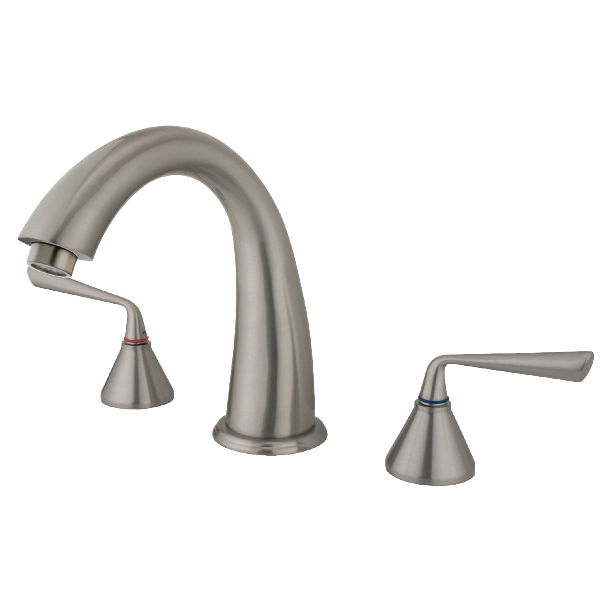 Kingston Brass WLKS2368ZL Silver Sage Brushed nickel 2-handle Deck-mount Roman High-arc Bathtub Faucet ( Valve Included )