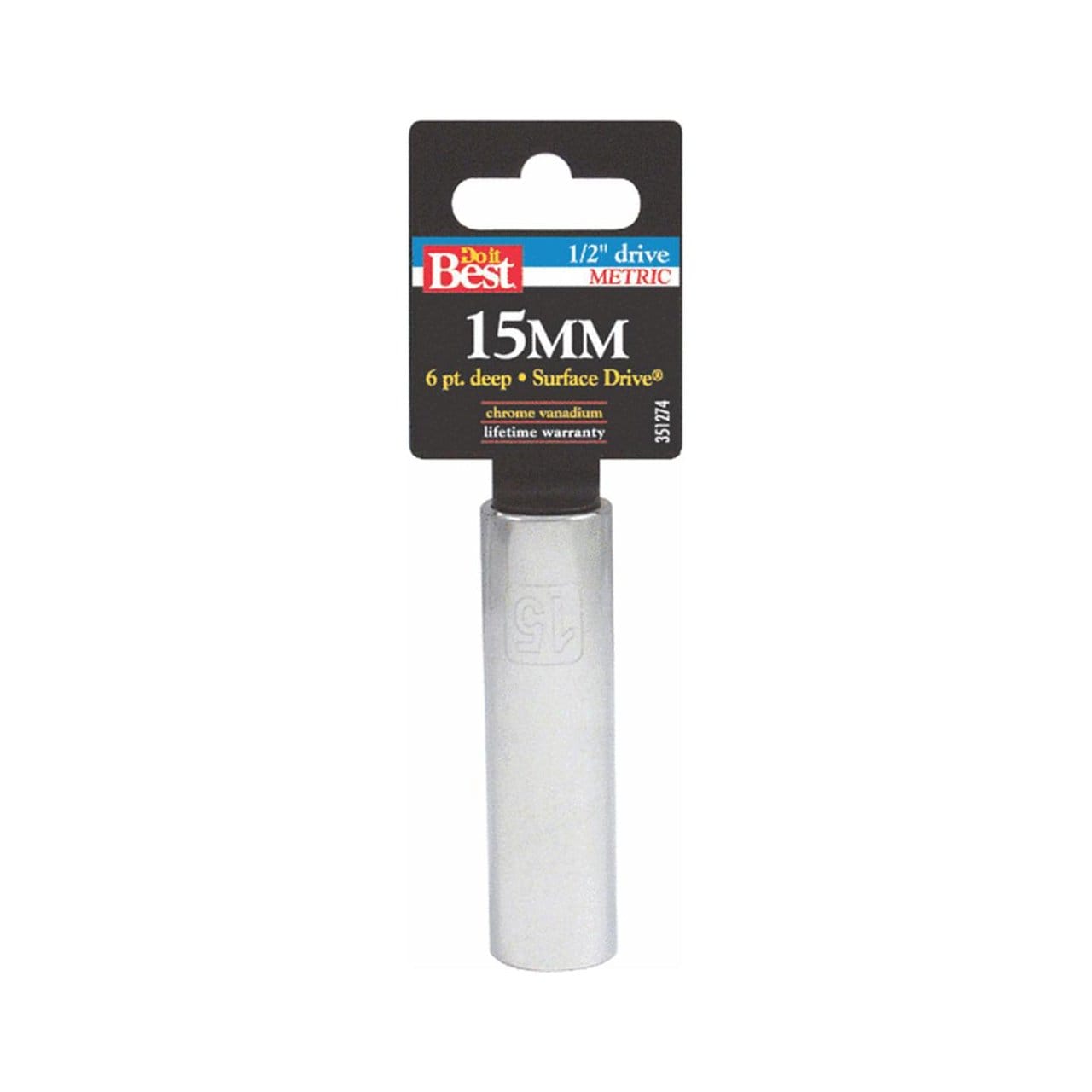 Do it Best 1/2 Drive Metric Deep Socket 1/2DR 15MM DEEP SOCKET #351274-7112-7112