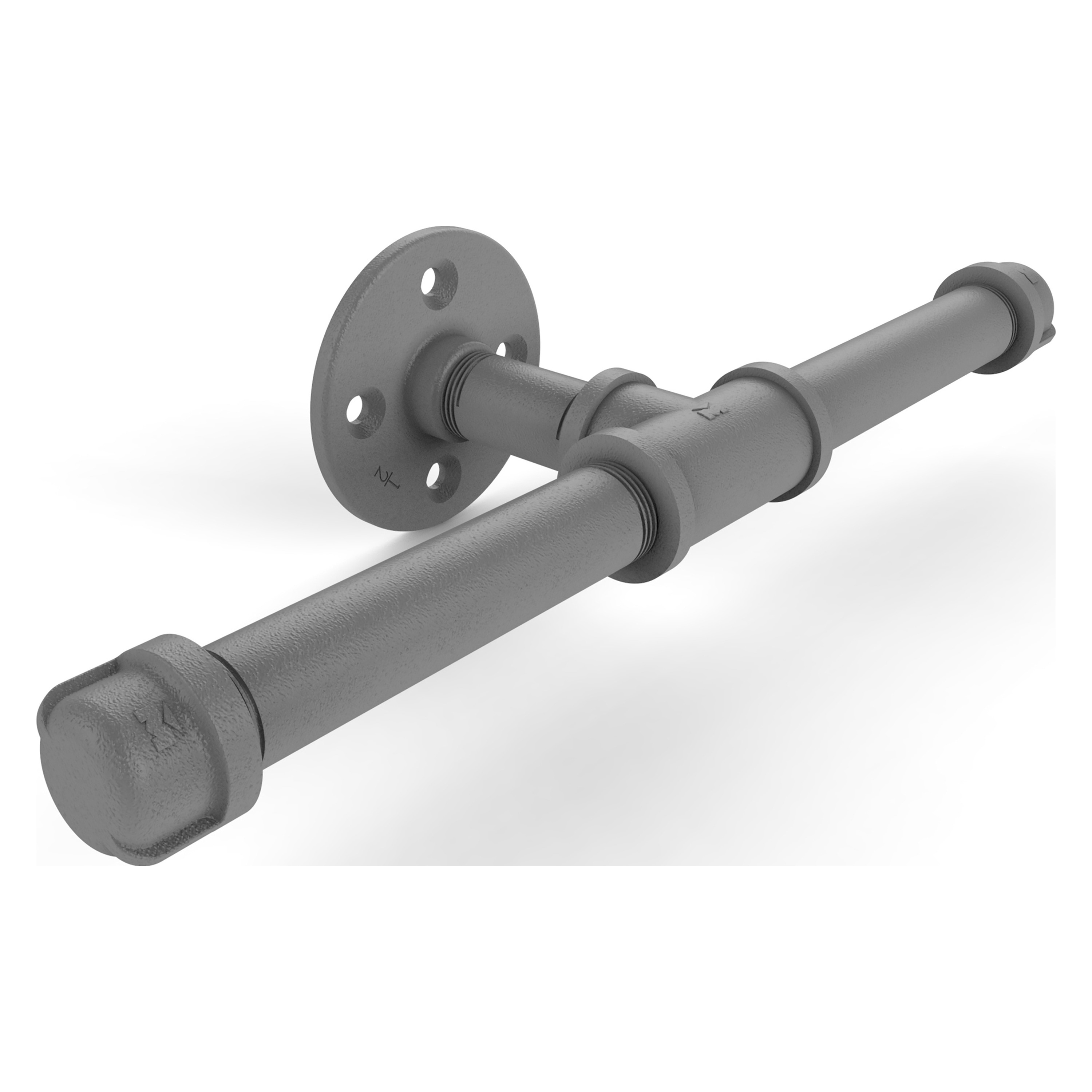 Allied Brass P-160-DTP-GYM Pipeline Matte Gray Wall mount Single post Toilet Paper Holder 2 -Rolls