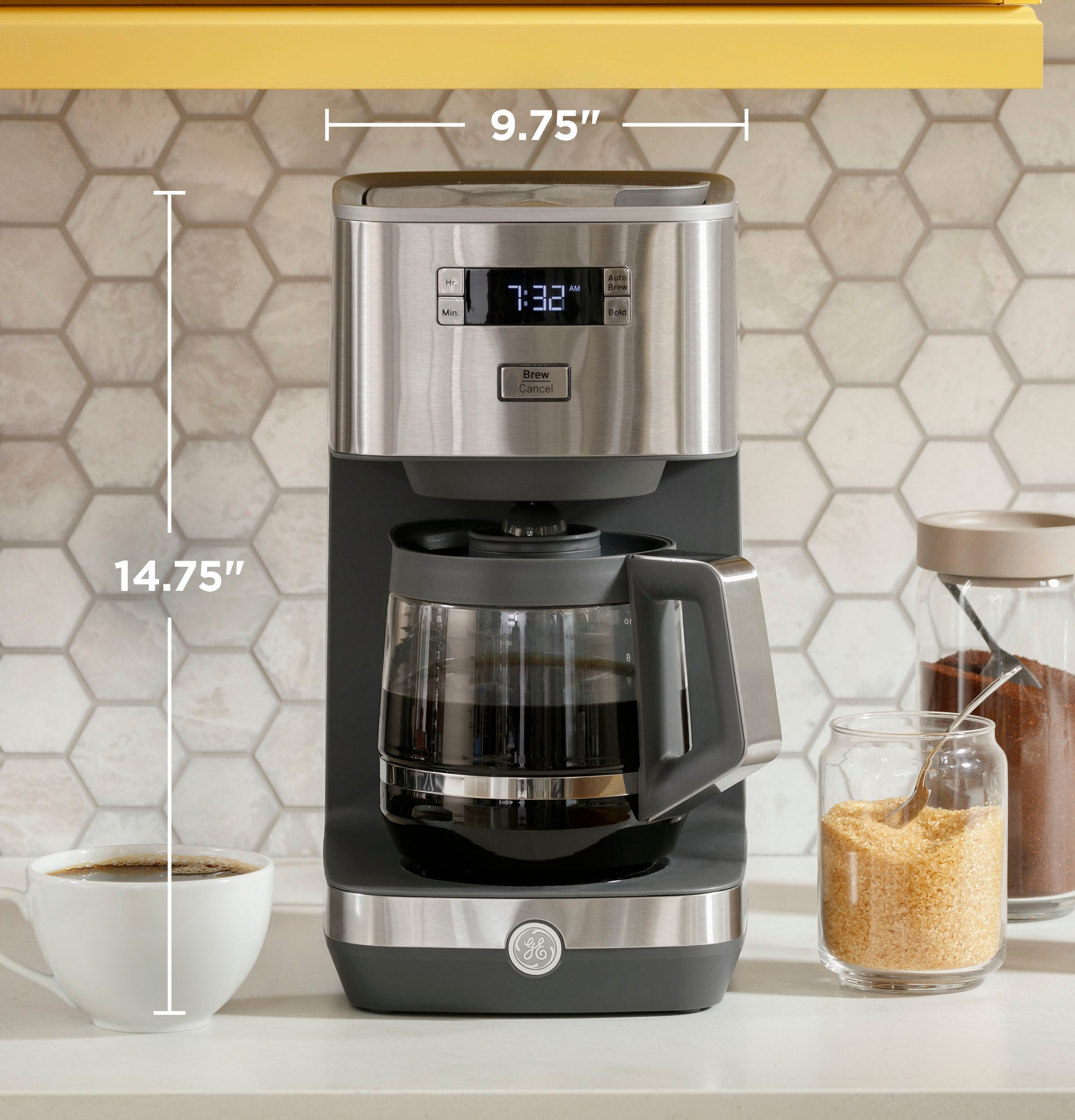 G7CDABSSTSSGE GE 10 Cup Drip Coffee Maker with Single Serve STAINLESS STEEL  - Westco Home Furnishings