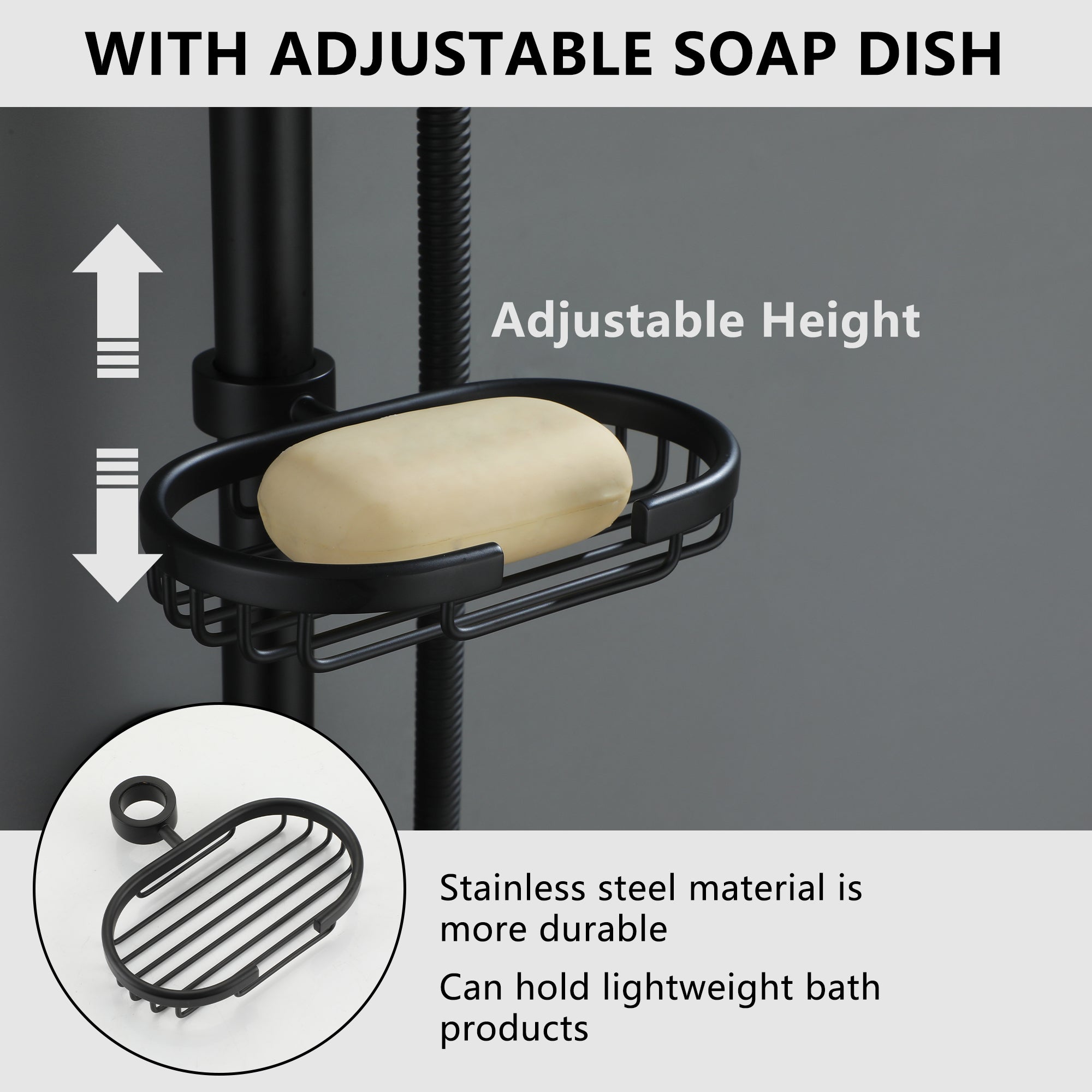 Boyel Living MS-CB-H1106-MB Showerhead-Bar-Panels - View #9