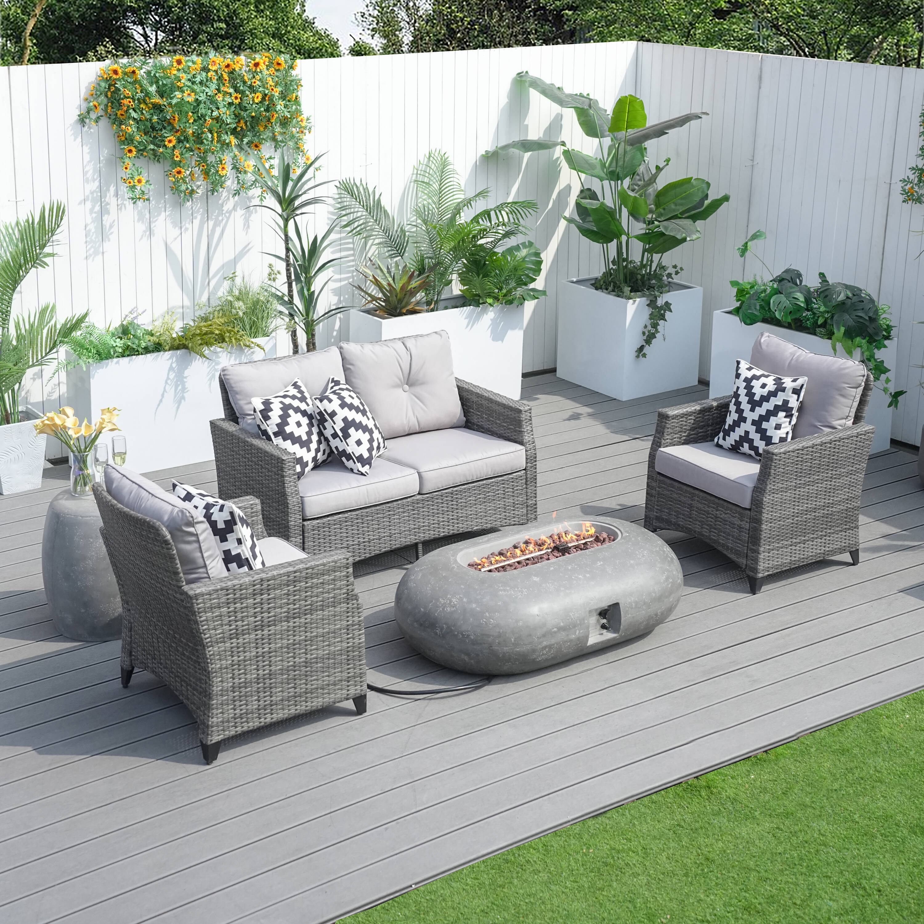 Direct Wicker DWG-1801P24912-GR Patio-Conversation-Sets - View #4