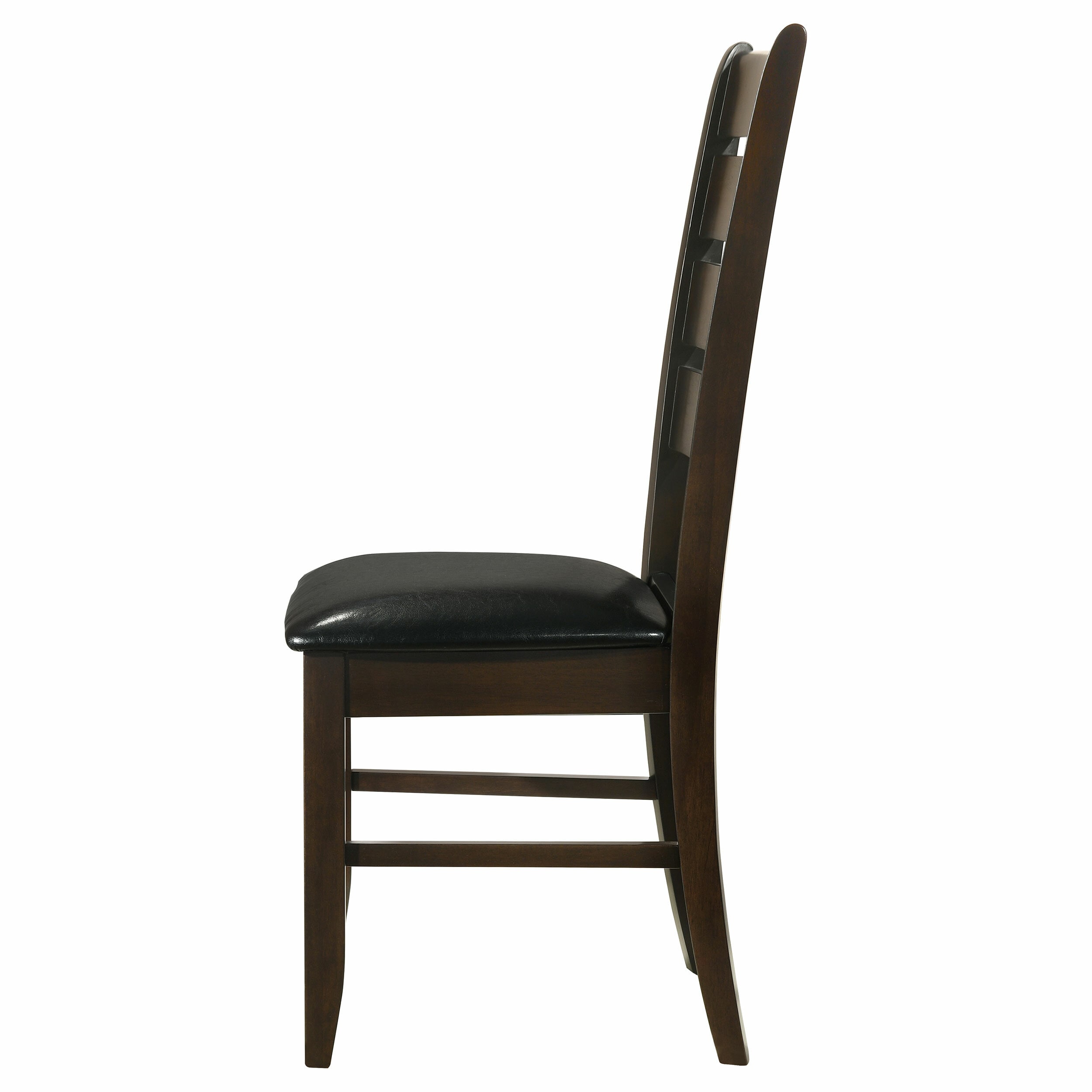 Cappuccino Brown Maple & Leather Upholstered Dining Side Chair