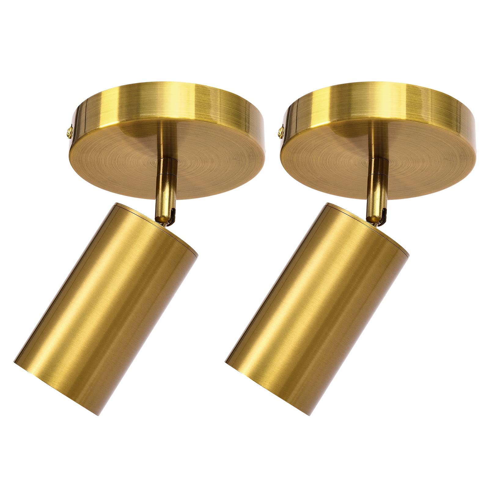 IUEST  Adjustable Track Lighting Kit Gold Ceiling Spotlight with GU10 Base for Indoor Use Living Room Gallery Cabinet Hallway Bedroom 2 Packs
