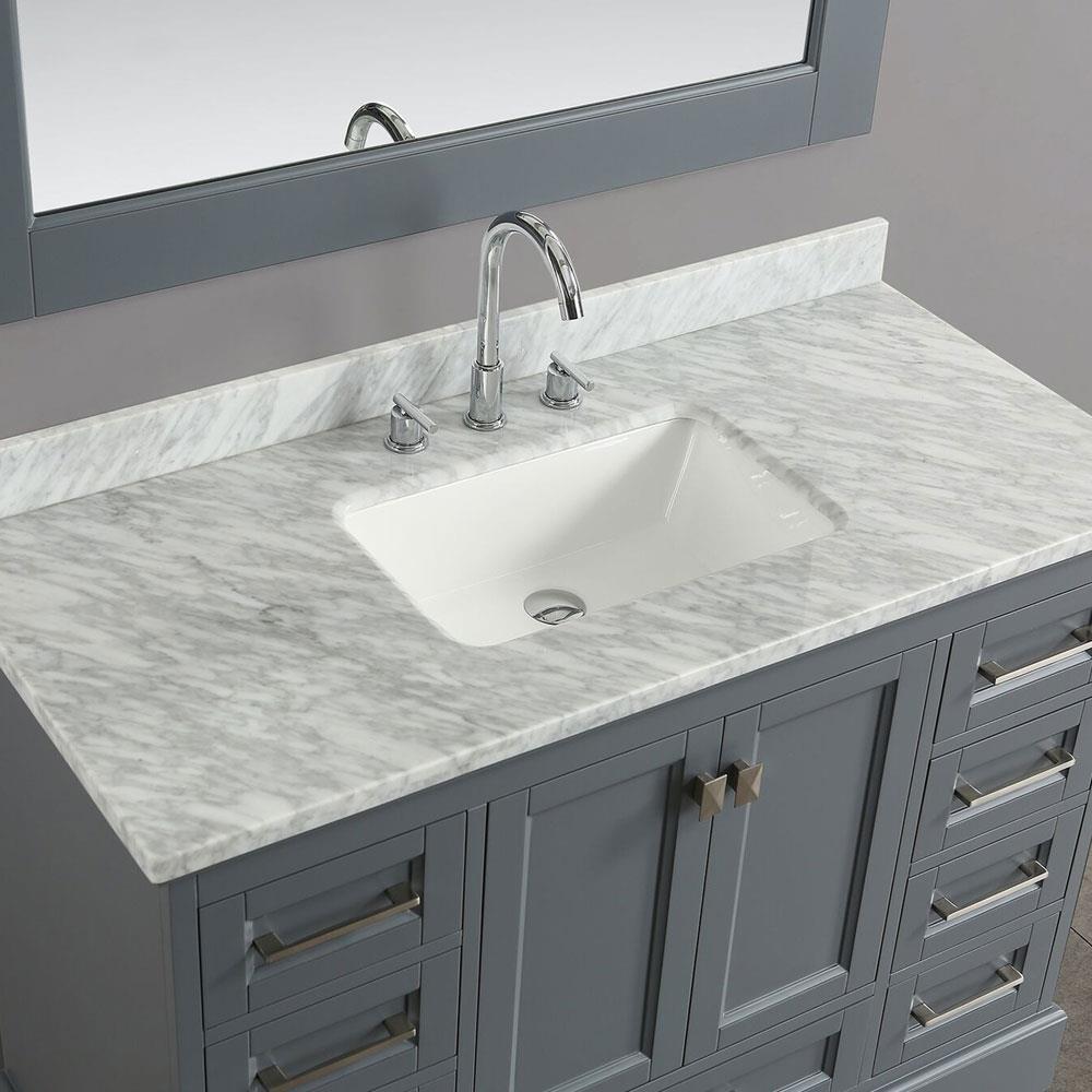 Design Element Omega 48-in Gray Undermount Single Sink Bathroom Vanity ...