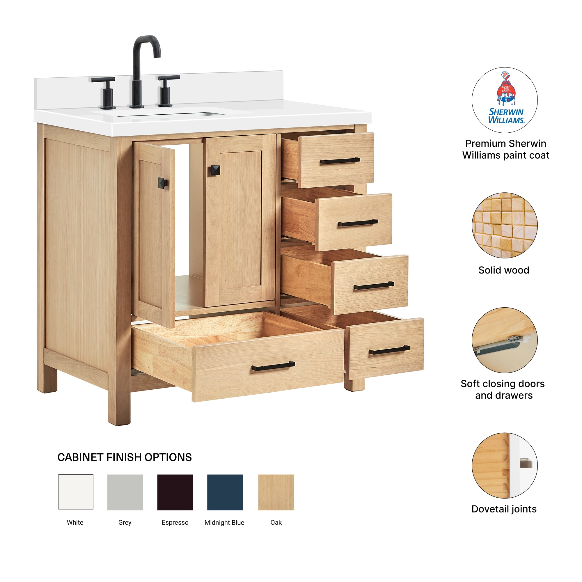 ARIEL A037SLWQRVOWOA Bath-Vanity-Combo - View #5