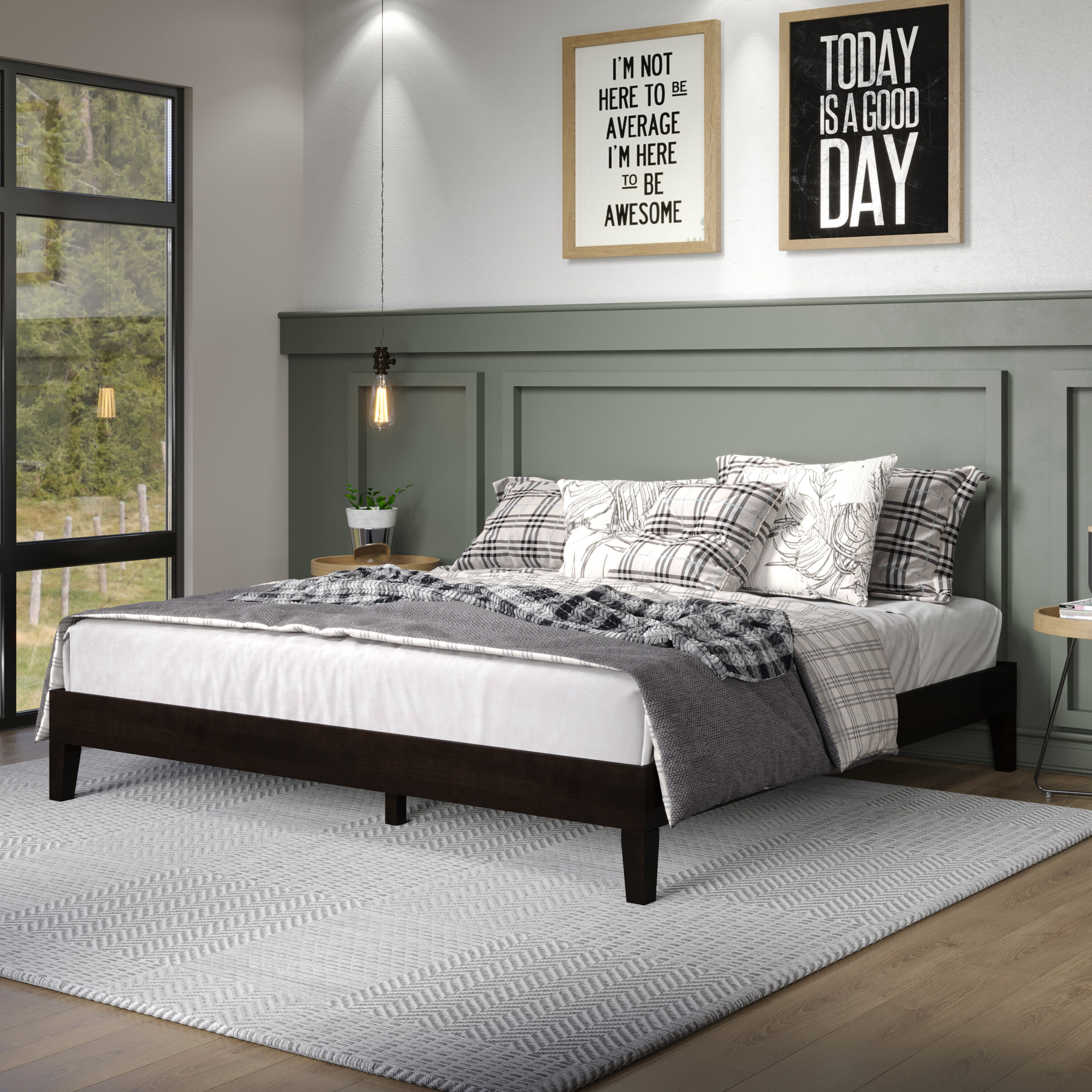 Steve Silver Black King Wood Platform Bed NIX900KPBB at Lowes.com