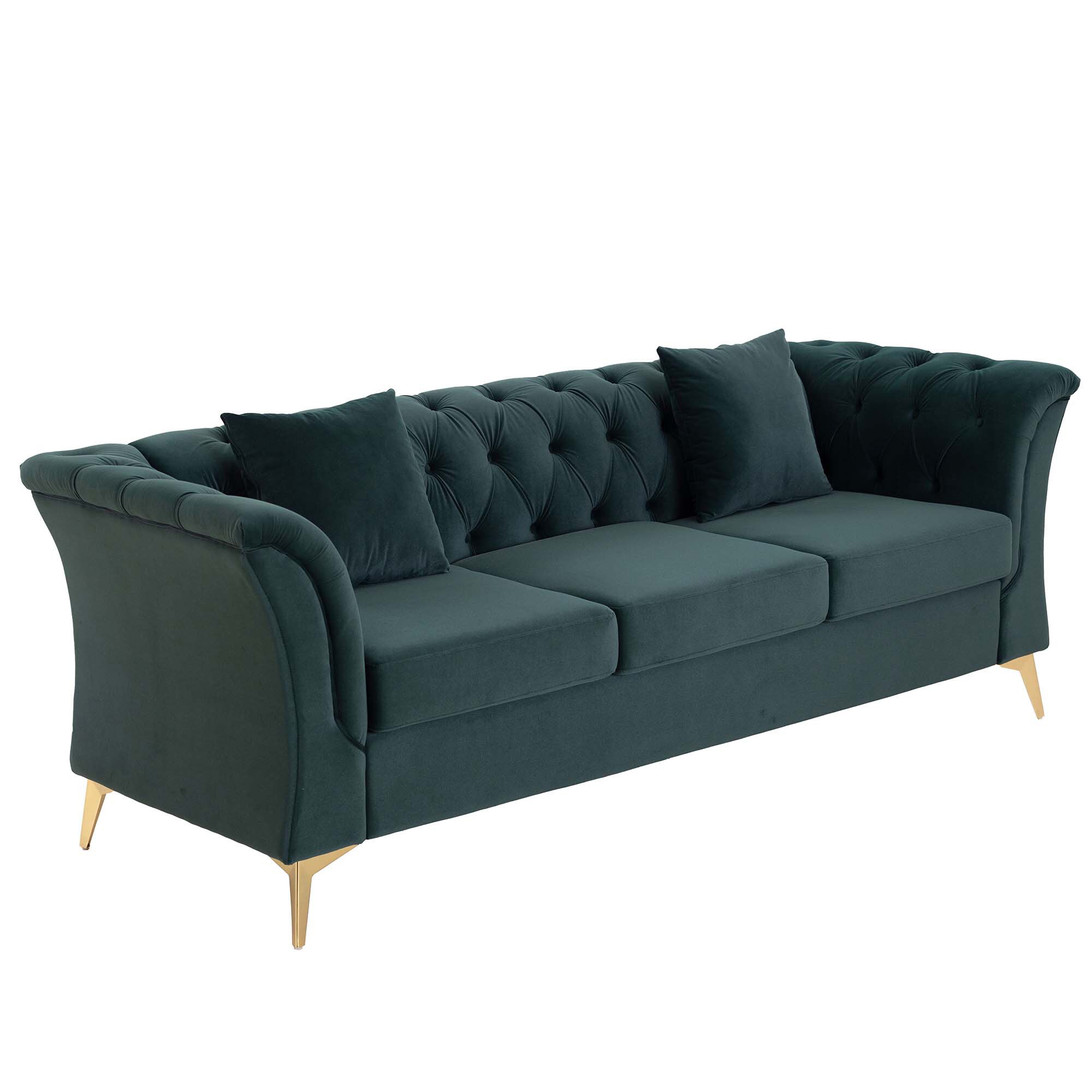 CASAINC WF-W57625109 30.4-in Modern Green Velvet Sofa