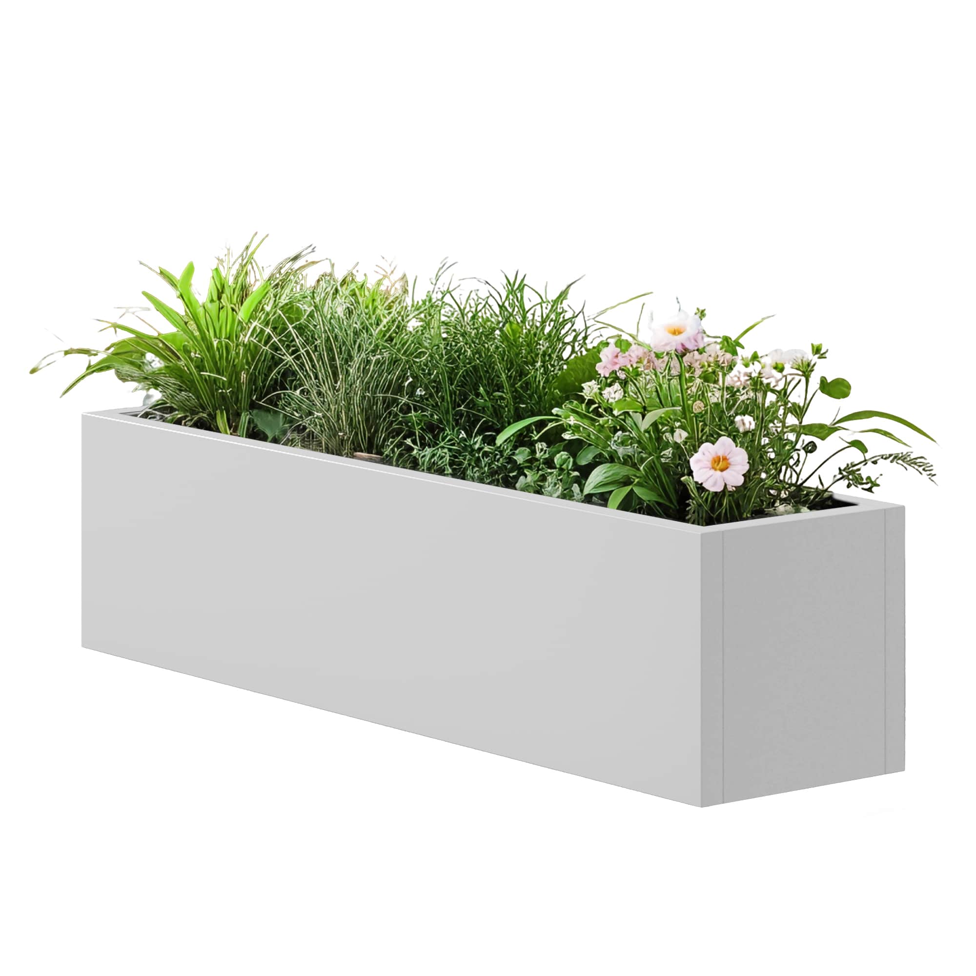 Aveyas LW0406-SYJHP-2 36x10x10 Inch Large Metal Rectangular Planter with Drainage Holes