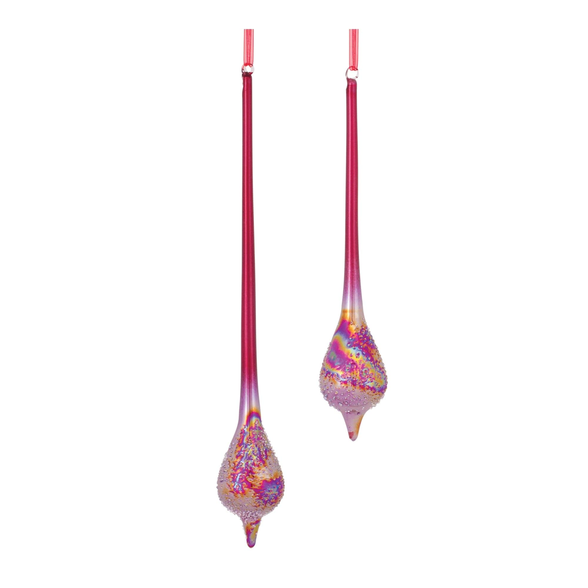 Melrose International 86596DS Drop Ornament (Set of 2) 12H 15.5H Glass