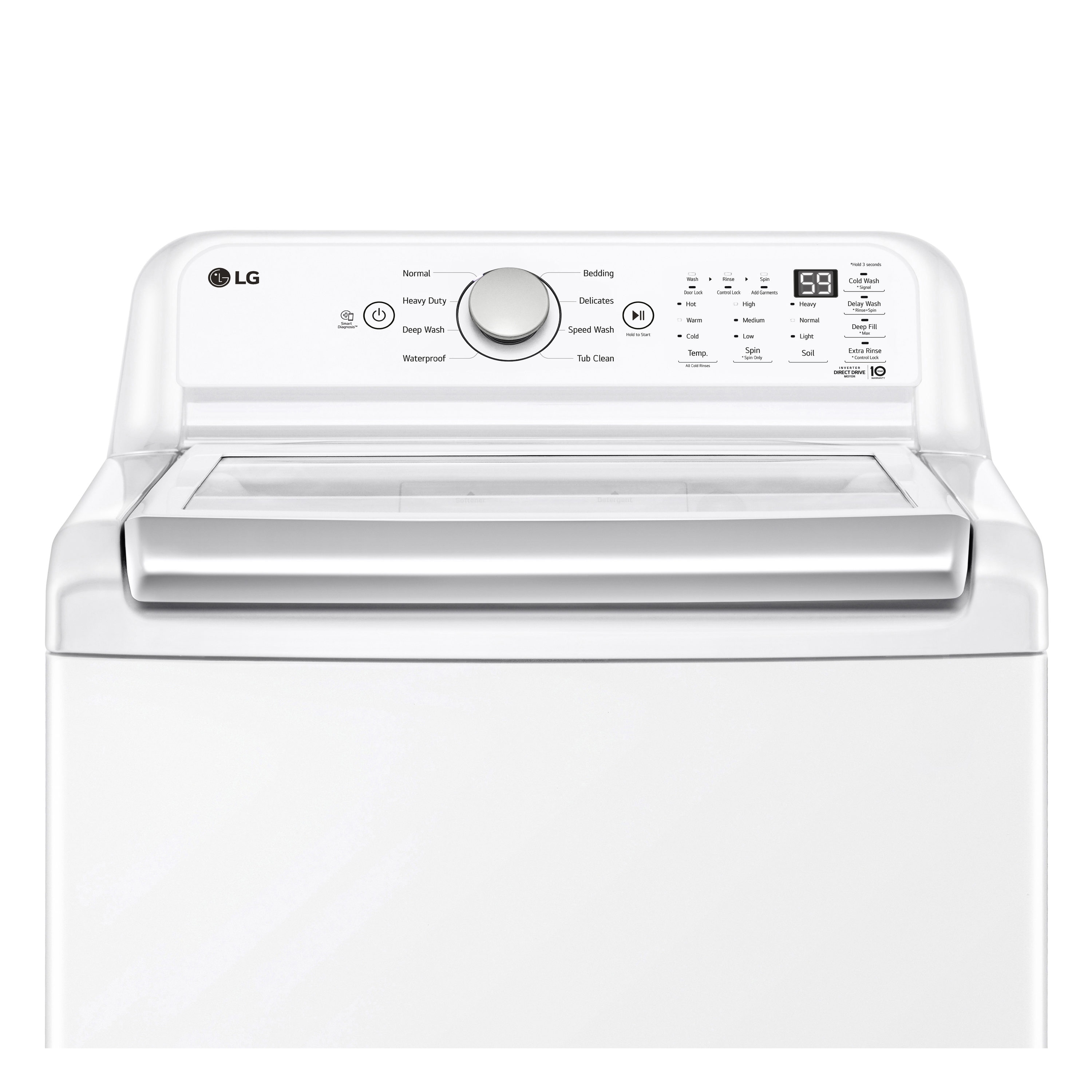 LG WT7005CW 4.3 cu. ft. Top Load Washer with 4-Way™ Agitator &  TurboDrum™ - White