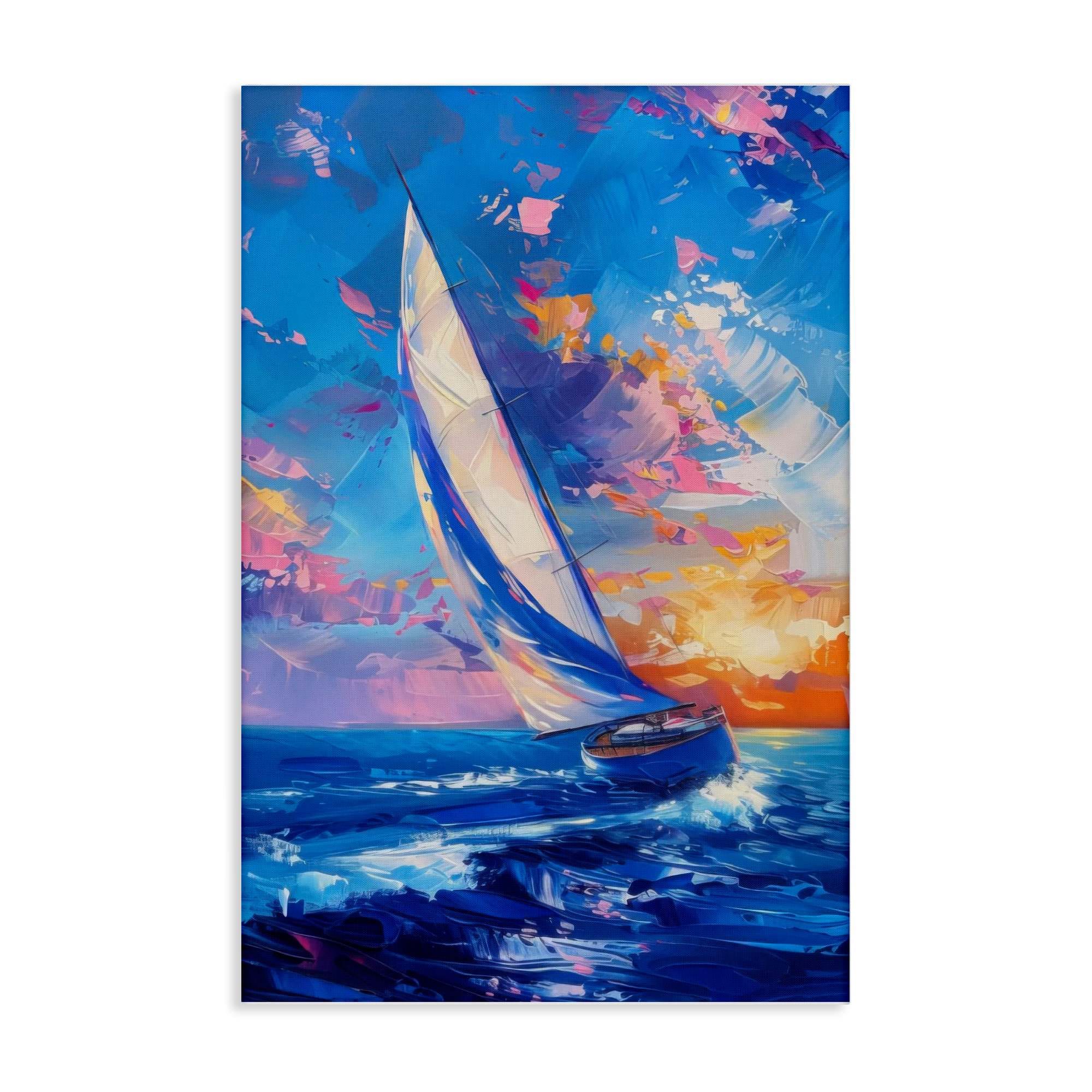 Stupell Industries BT-716-CN-30X45 Abstract Boat at Sunset Canvas design by LSR Design Studio