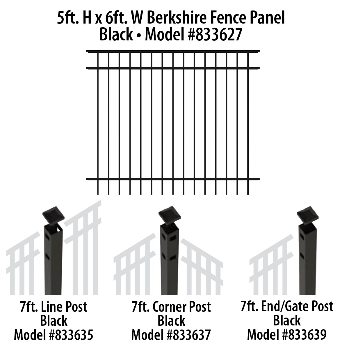 Ironcraft 2-in W Black Powder Coat Aluminum Flat-top Yard Corner Fence Post