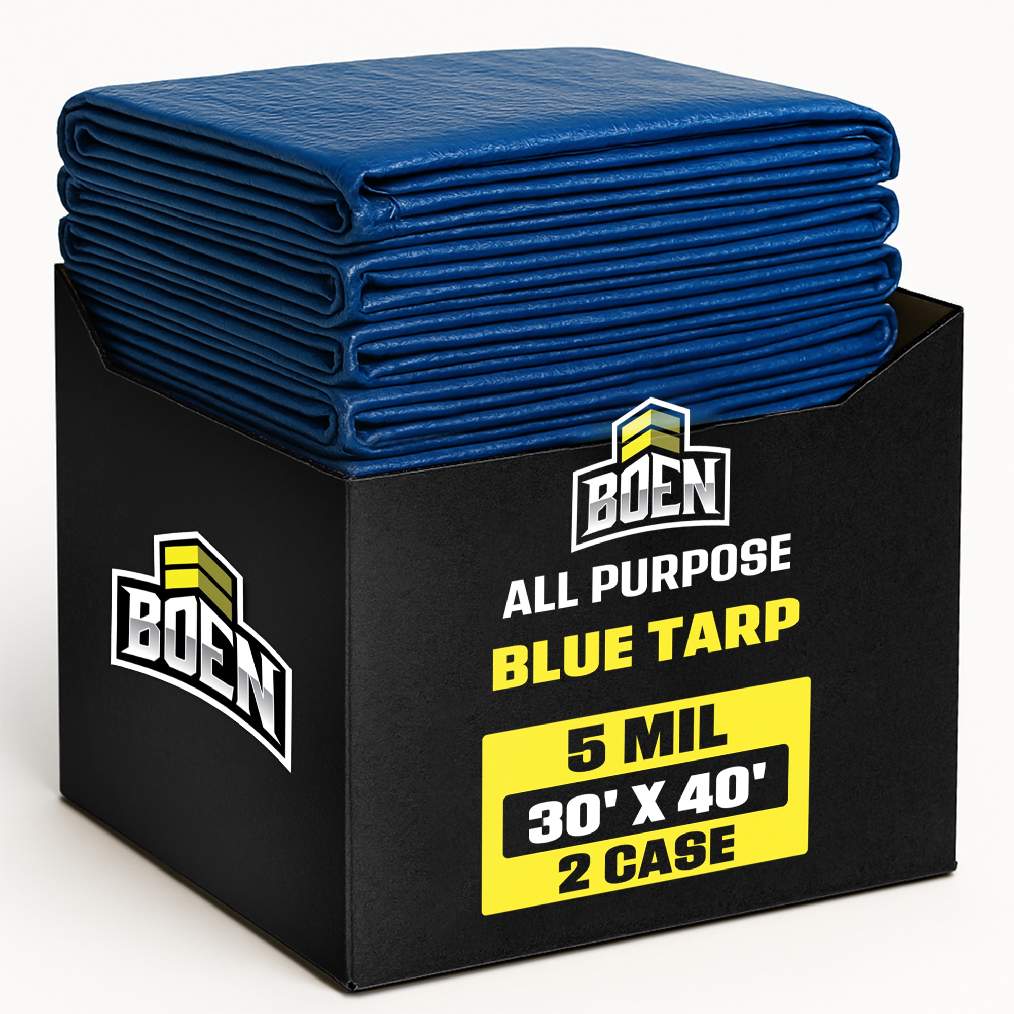 BOEN 30-ft x 40-ft Blue Water resistant Commercial Polyethylene 5-mil Tarp #LW-BT-3040-CS