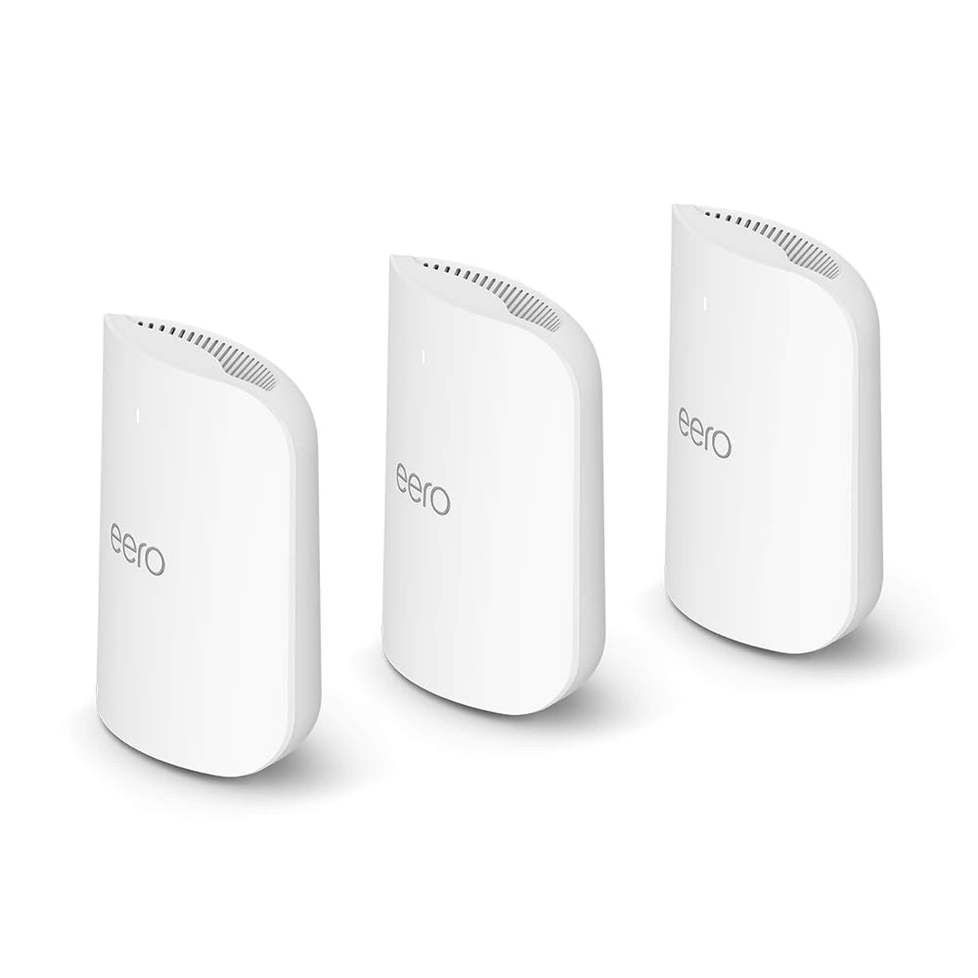 eero Pro 7 tri-band mesh Wi-Fi 7 router (newest model) - Supports internet plans up to 5 Gbps Coverage up to 6000 sq. ft. 3-pack #B0C6R9P664