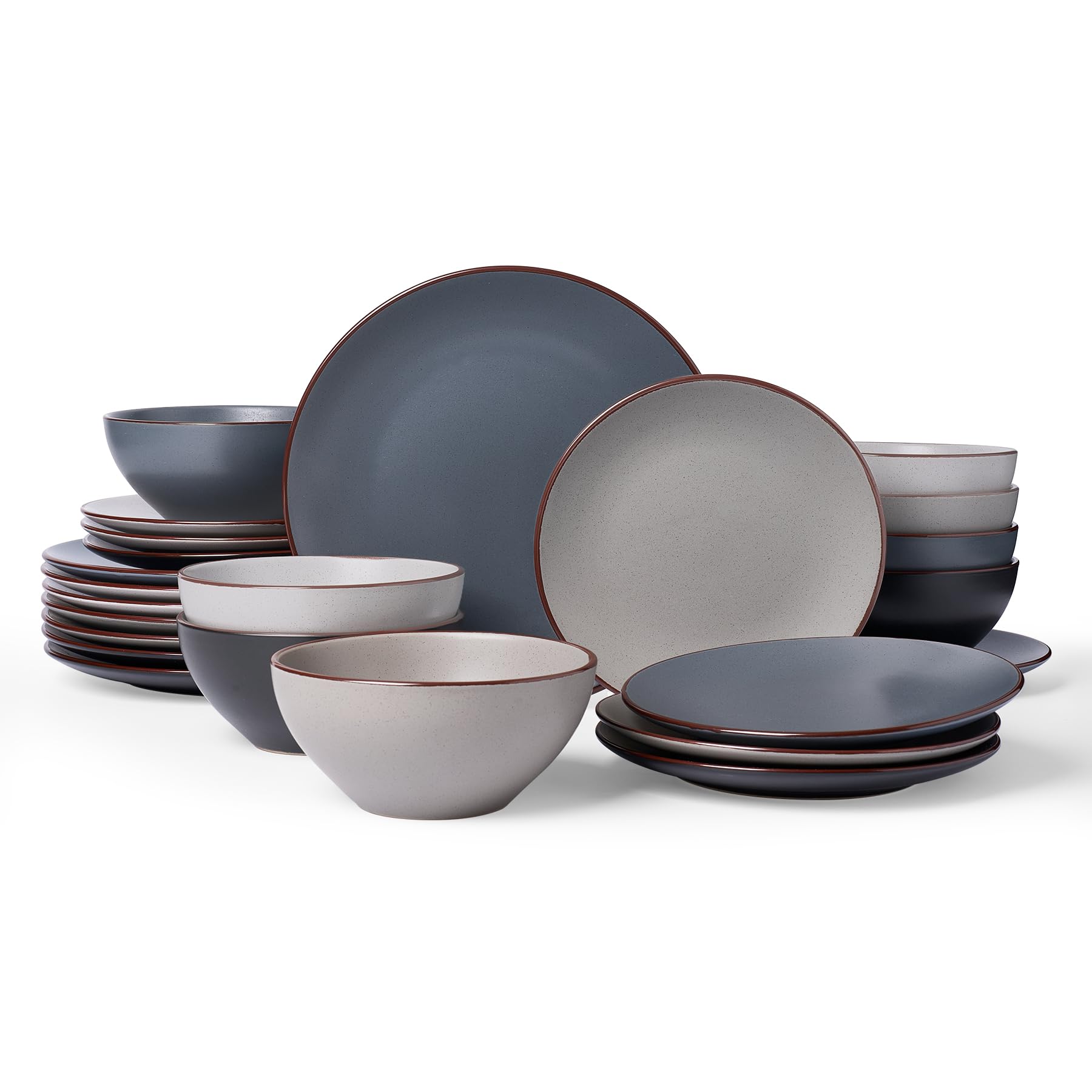 Aoibox  Venus 24 Piece Modern Matte Multicolor Speckled Stoneware Dinnerware Set Service for 8 Dinnerware Sets
