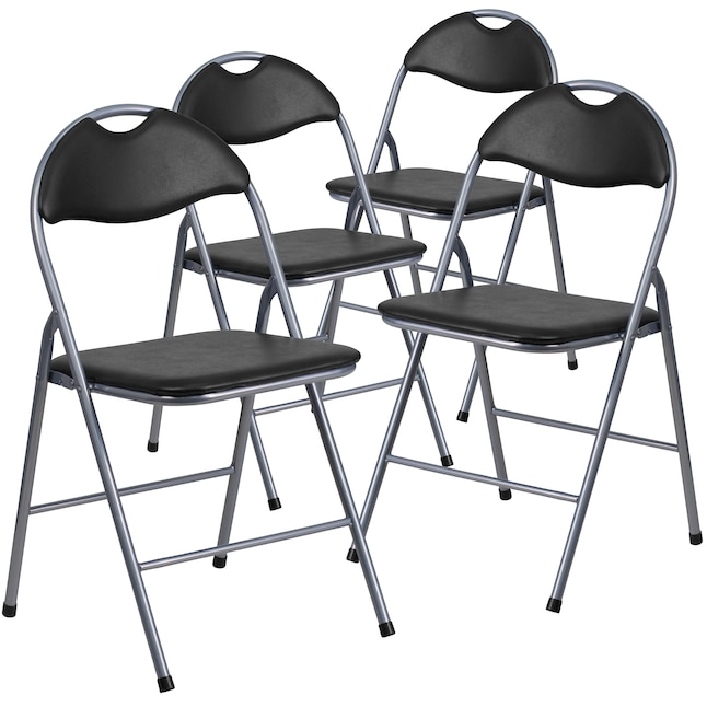 4 Pack Black Standard Folding Chair, Hercules Series Folding Chairs