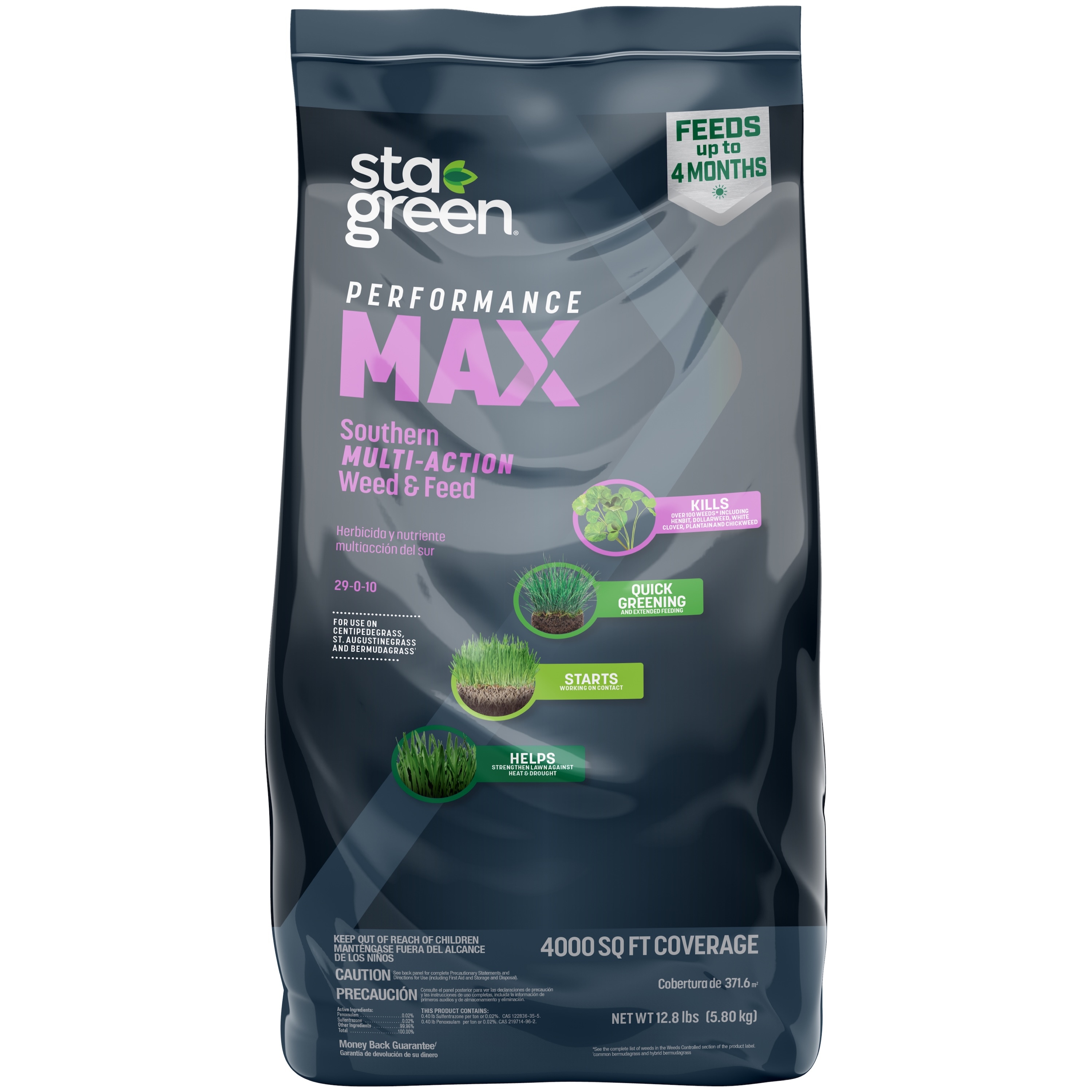 Sta-Green 2149602865 Southern Performance Max 12.8-lb 4000-sq ft 29-0-10 Weed Feed Fertilizer