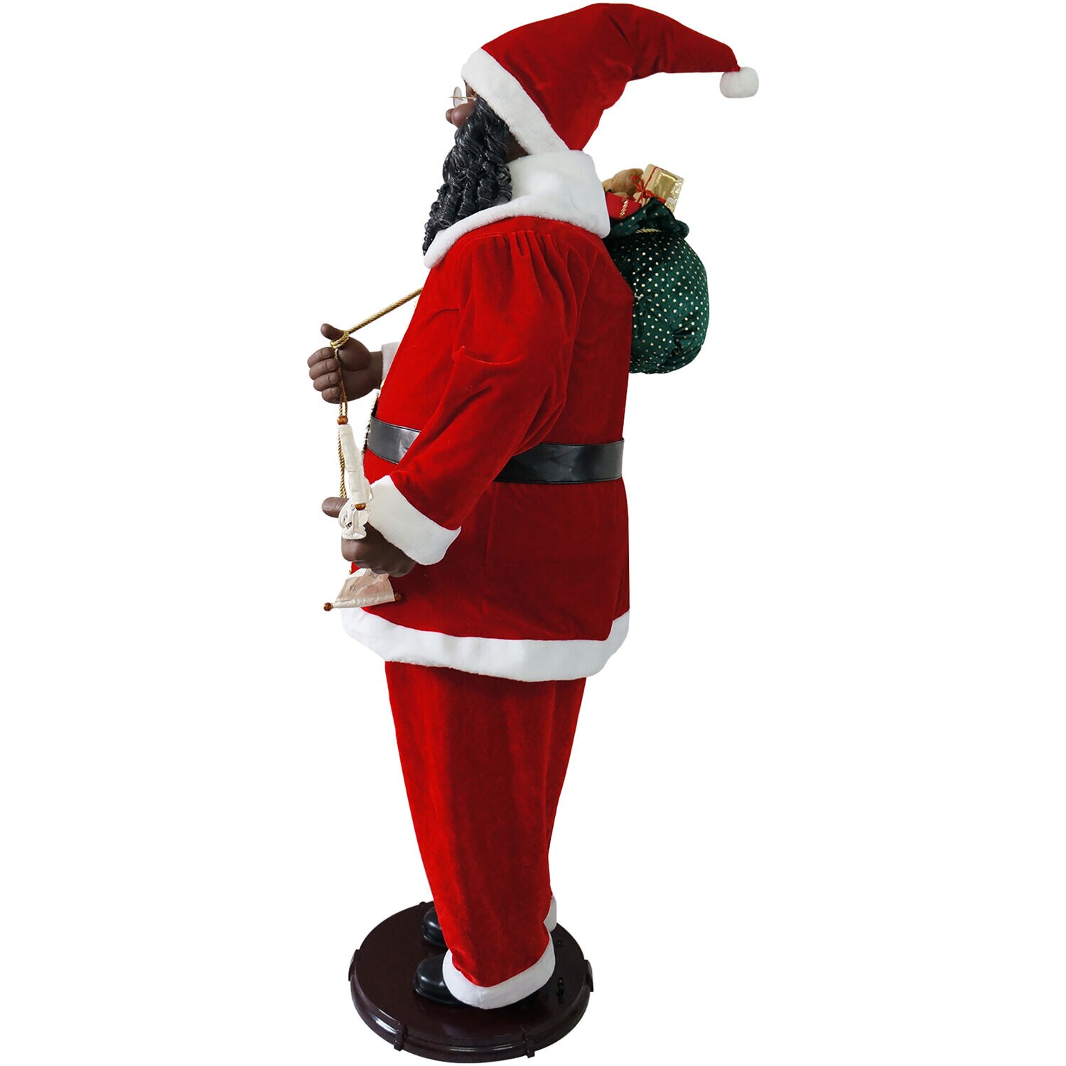 58-Inch Red Velvet Motion-Activated Dancing Santa Claus