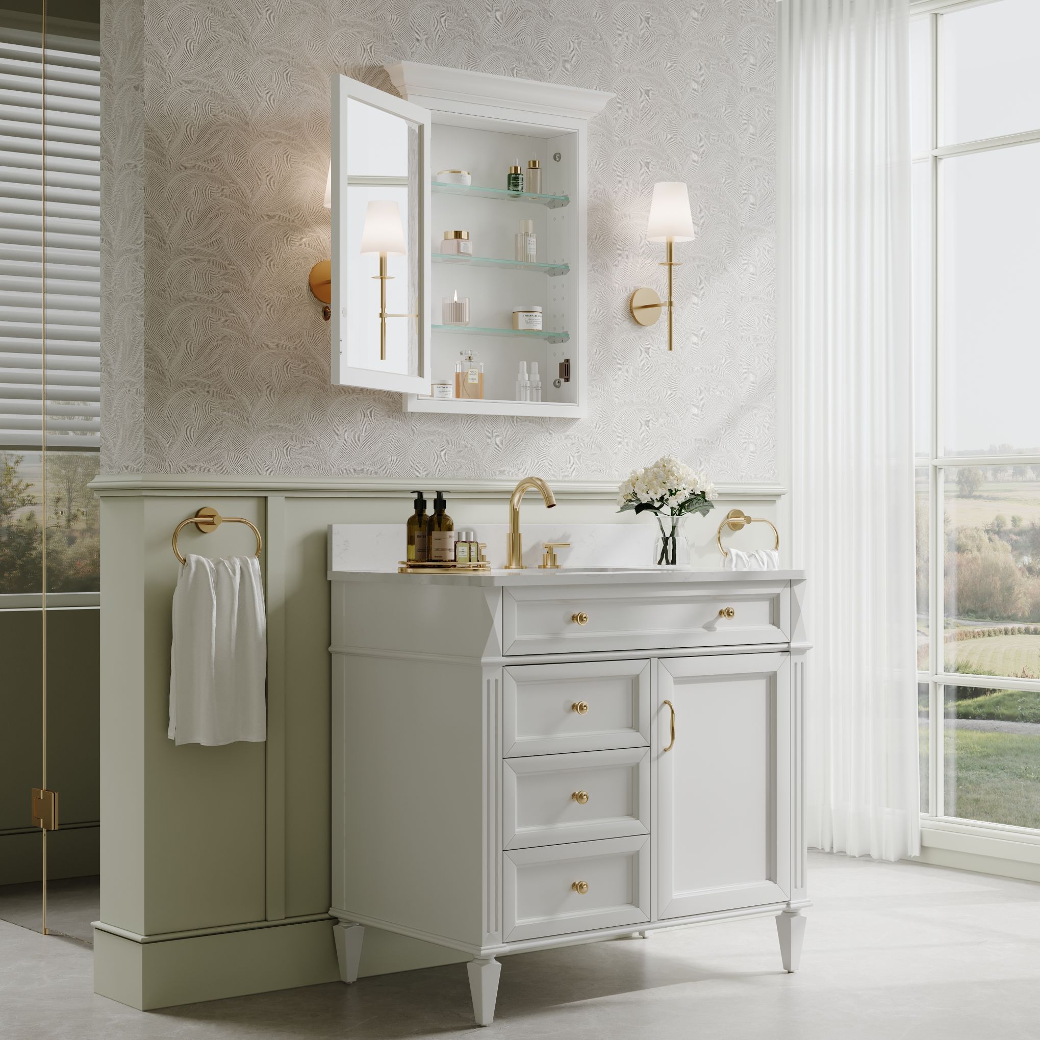WELLFOR KB2430MCL-WT Bathroom-Medicine-Cabinets - View #3