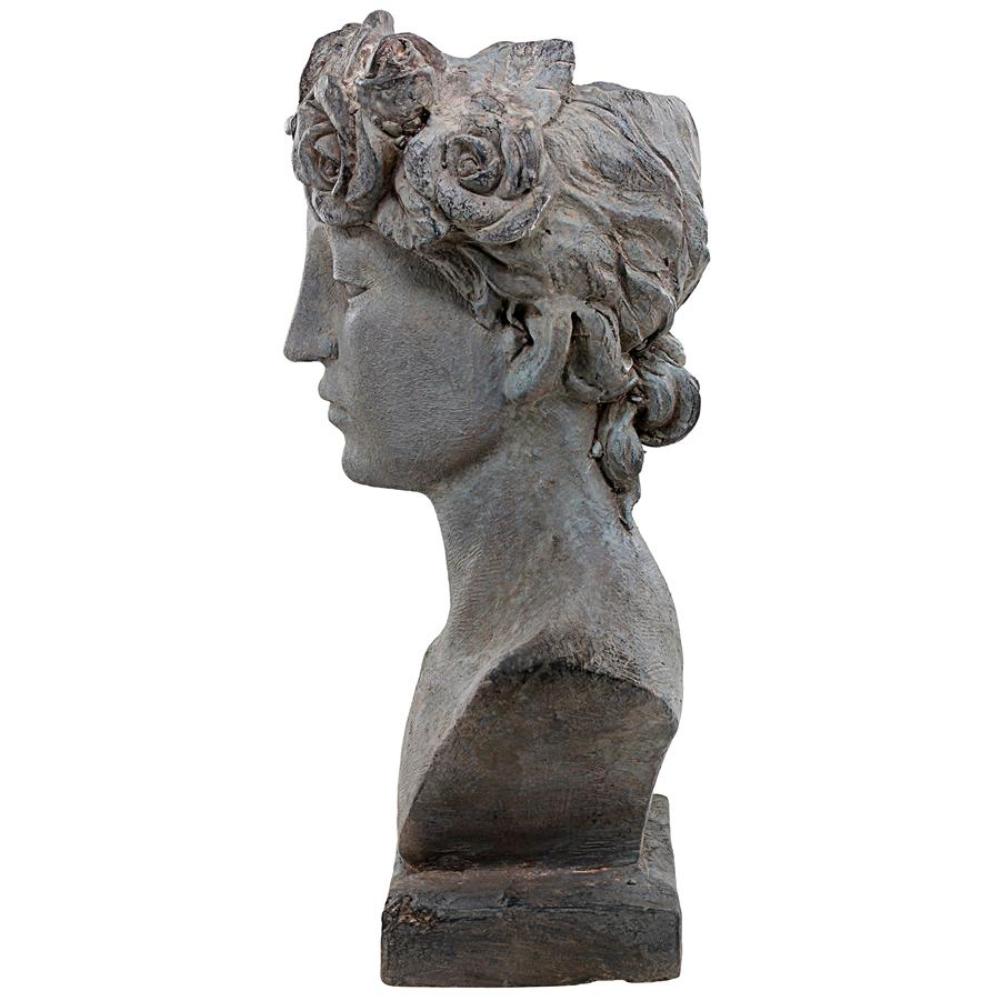 Gray Roman Goddess Resin Head Planter Statue