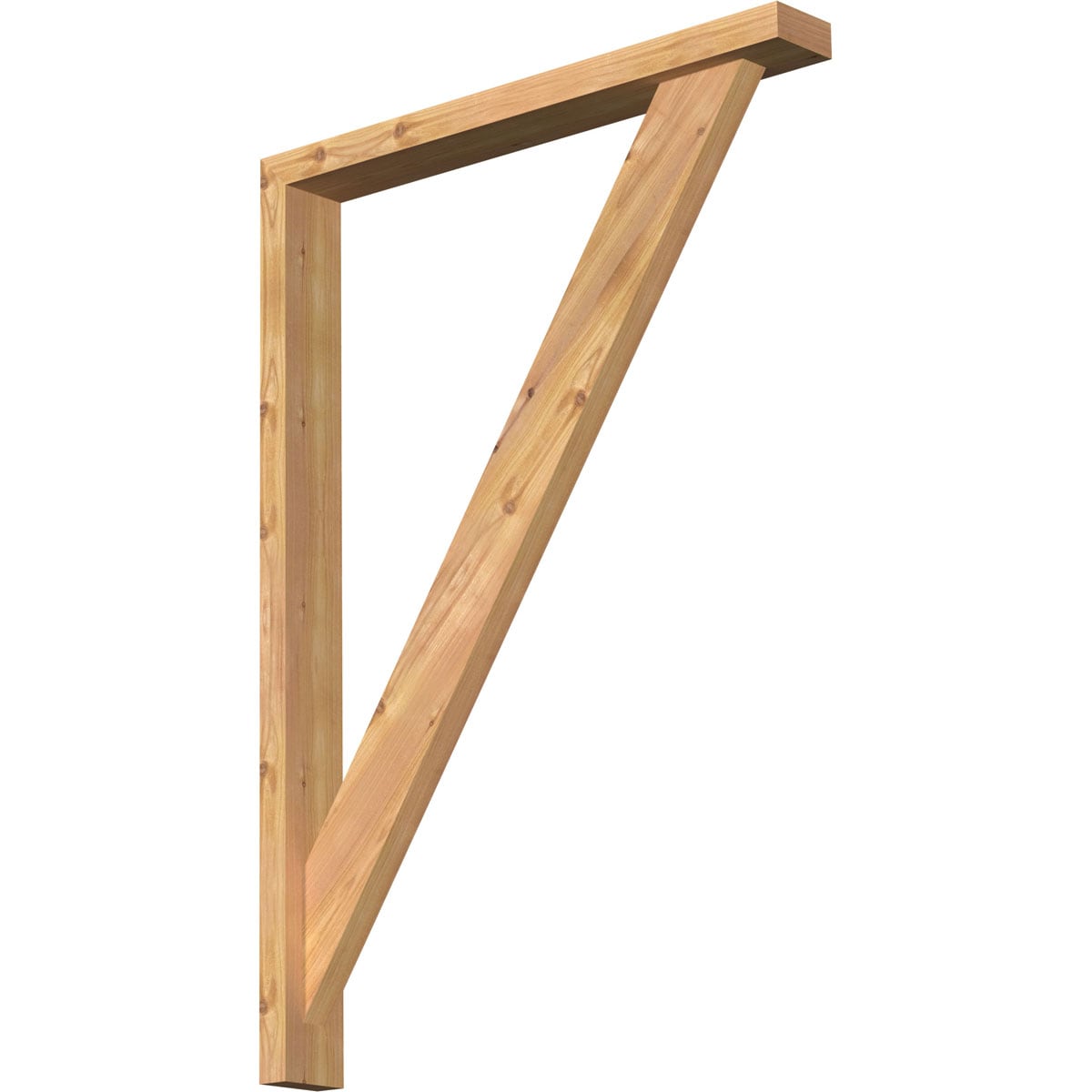 Ekena Millwork 1464831 Traditional Block Smooth Bracket with Offset Brace 3-1/2-in x 28-in x 40-in Western red cedar Brown Wood Standard bracket