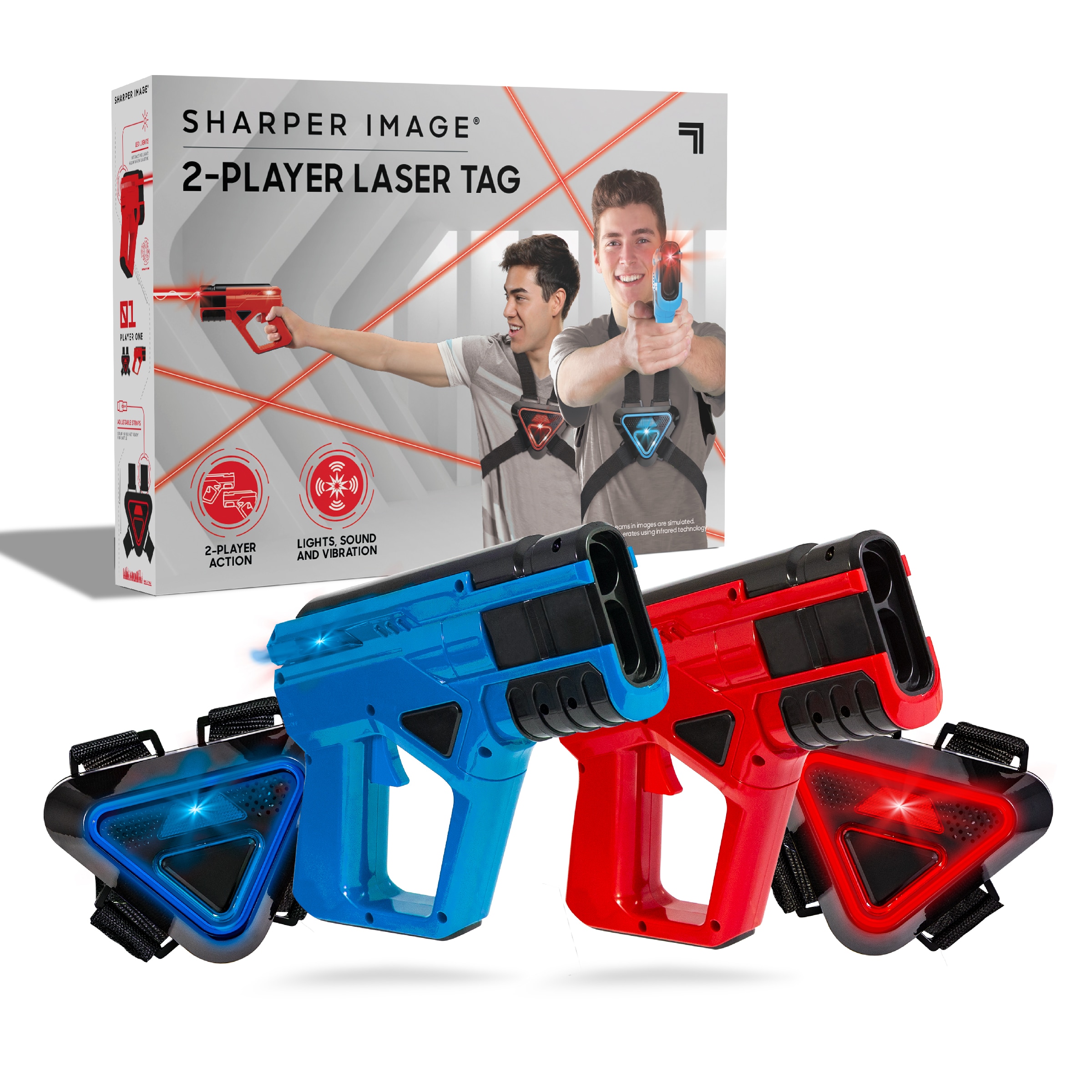 Sharper Image Two Player Laser Tag Set with Light-Up Guns and