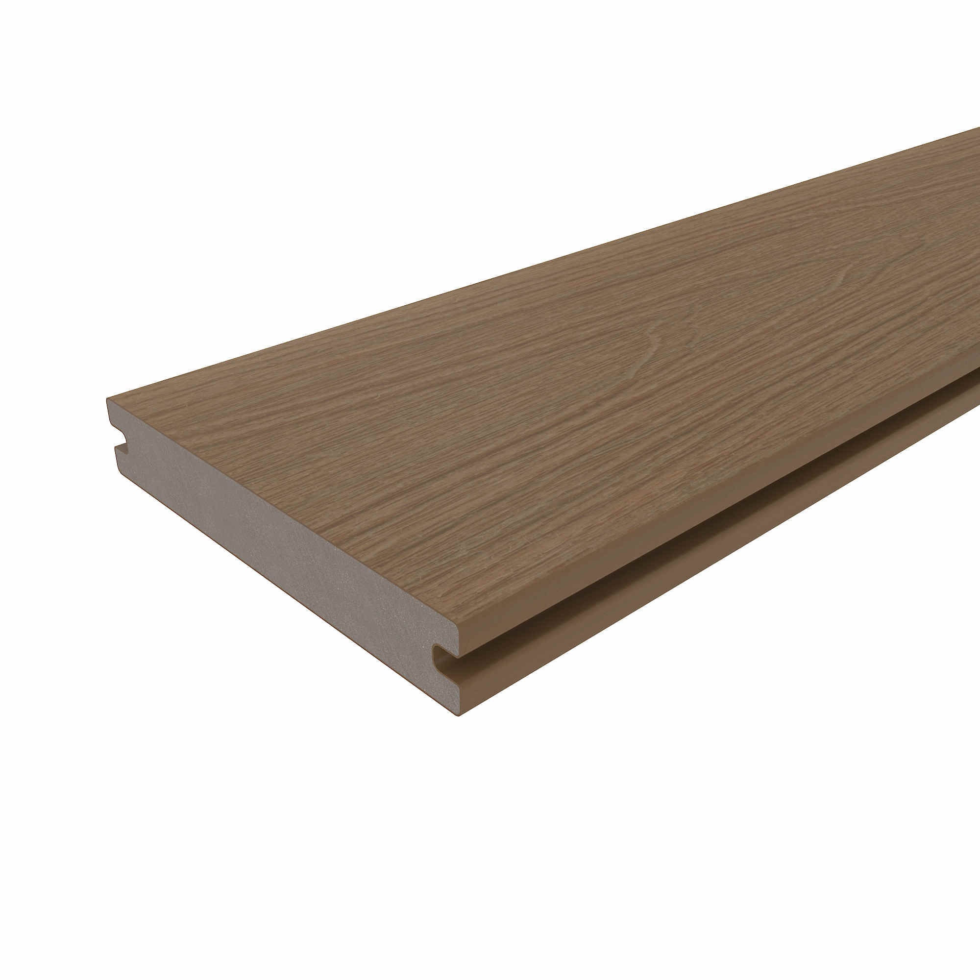 NewTechWood US01-8-G9-TK Magellan PLUS 1-in x 6-in x 8-ft Perevuian Teak Grooved Composite Deck board