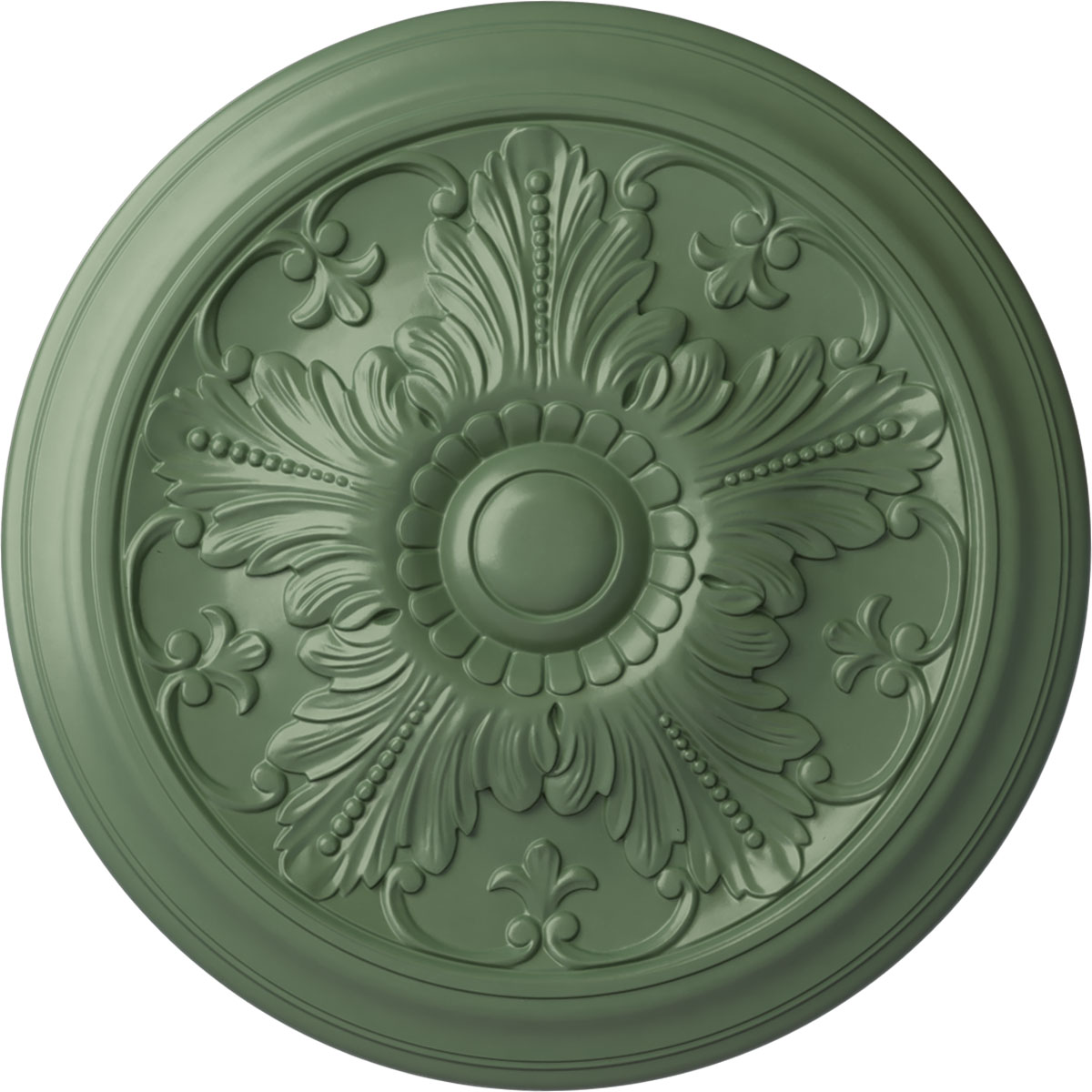 Ekena Millwork CM17VIAGF Vienna 16.875-in W x 16.875-in L Painted Athenian Green Polyurethane Whole Ceiling Medallion