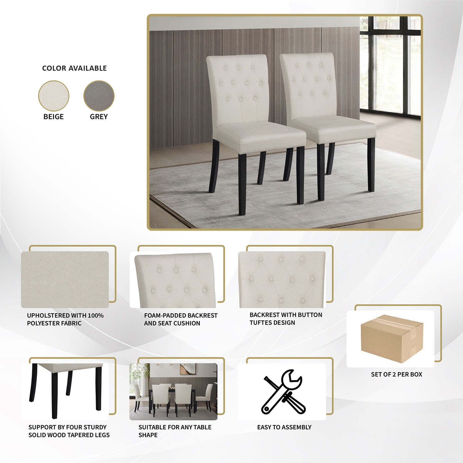CasePiece C3085US-BG-LN-BK-C4 Dining-Sets - View #9