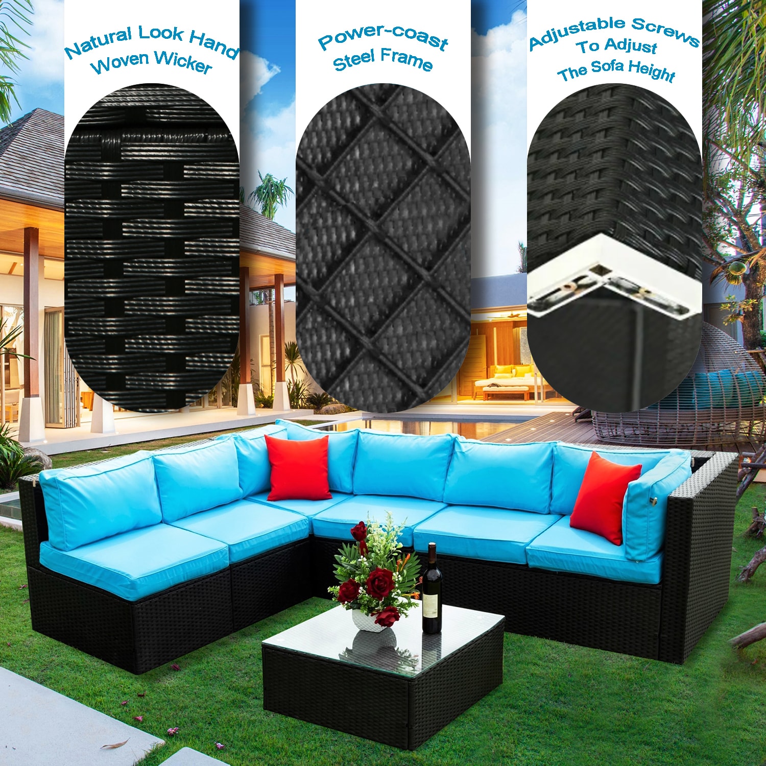 Forclover HYFAS05WH Patio-Conversation-Sets - View #5