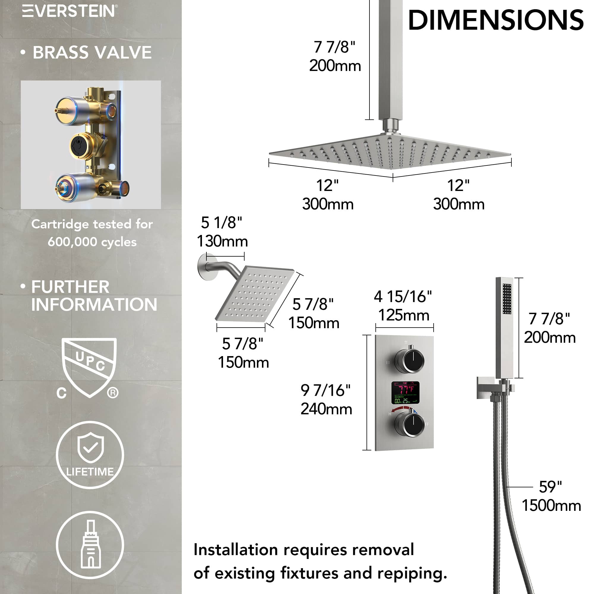 EVERSTEIN SFS-1033-NK12 Tub-Shower-Faucets - View #8