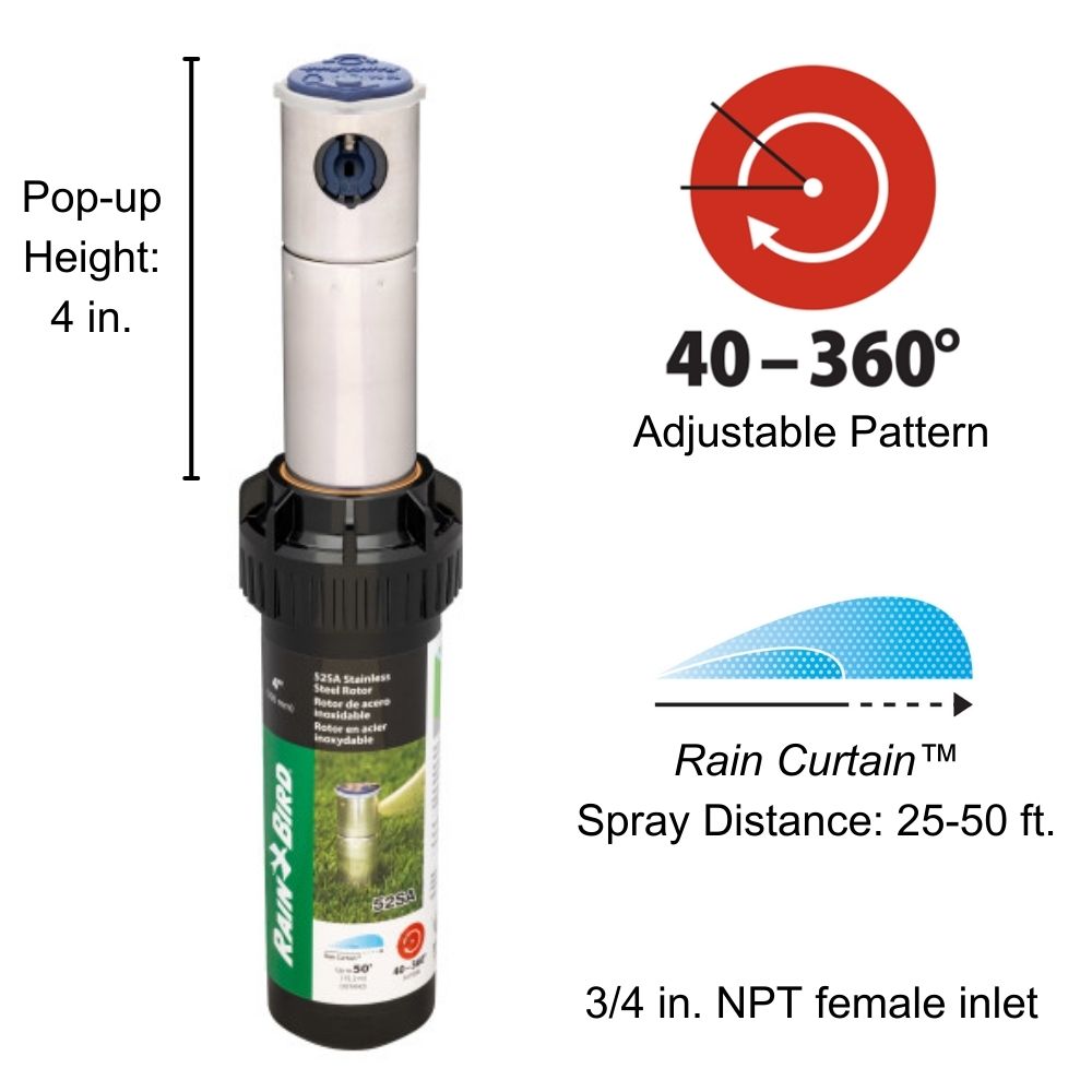 Rain Bird 25-ft- 50-ft Adjustable Spray 4-in Gear Drive Rotor in the ...