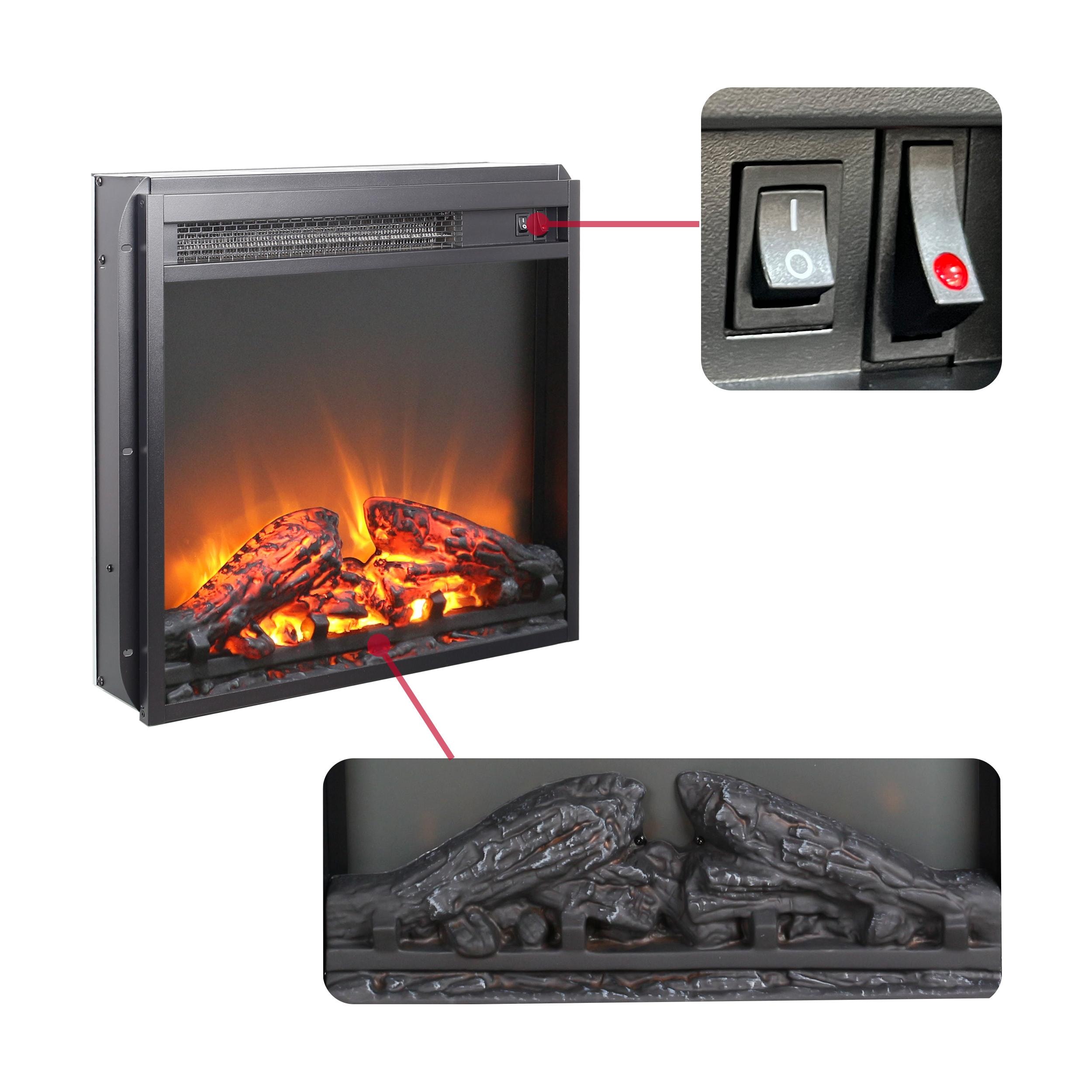 Bayfeve 19.2-in W Black Infrared Quartz Electric Fireplace BF-3307-FP Sansujyuku sansujyuku.com